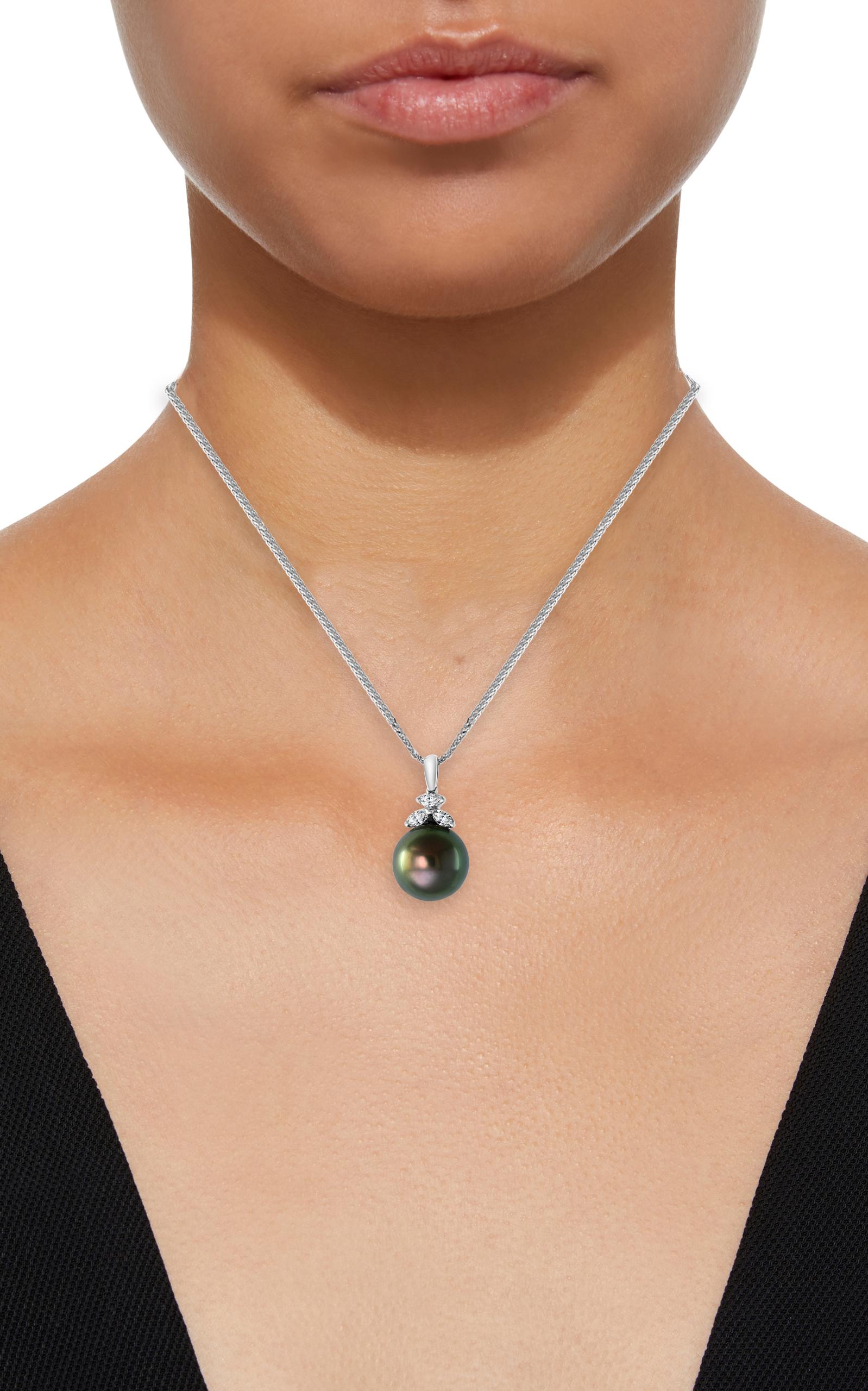 tahitian pearl diamond pendant