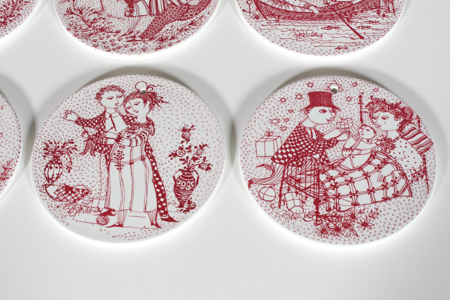Ceramica Targhe da parete 12 mesi di Bjorn Wiinblad in vendita