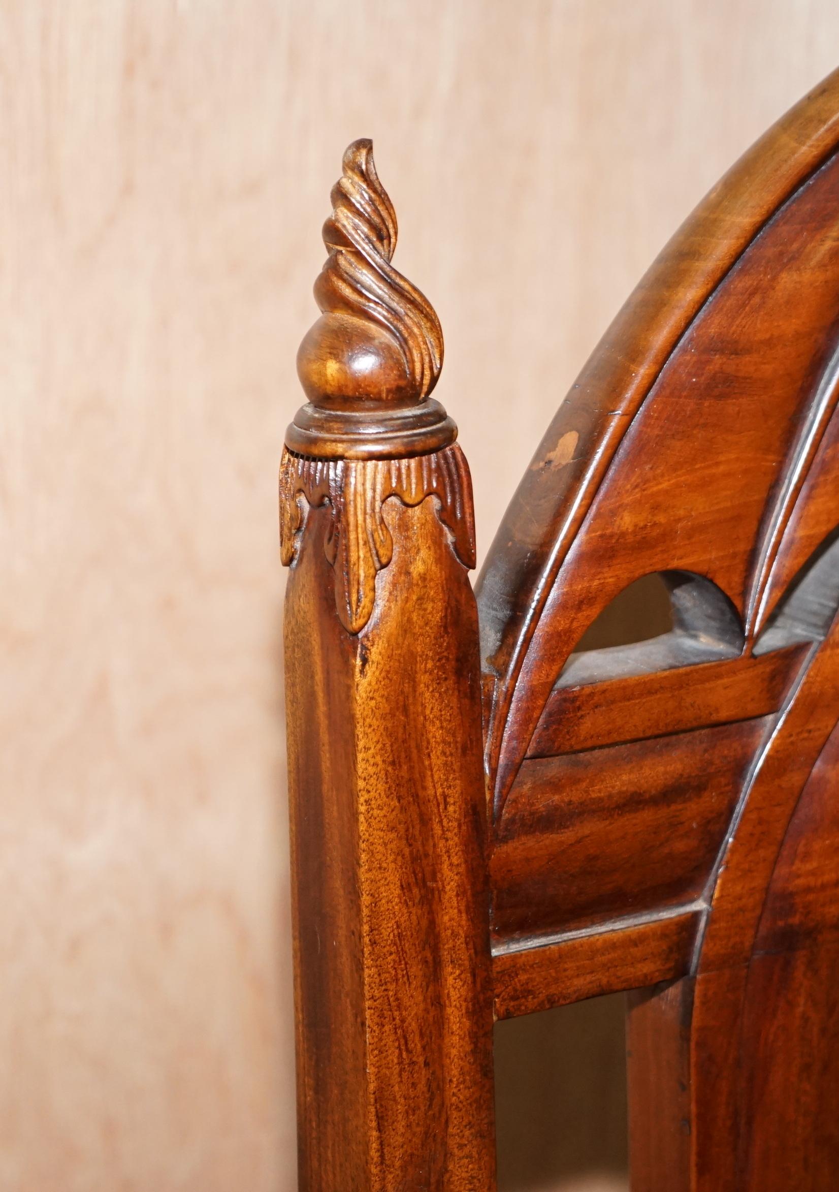 12 Neil Busby Dragon Carver Dining Armchairs Leather 22-Carat Gold Tips 4