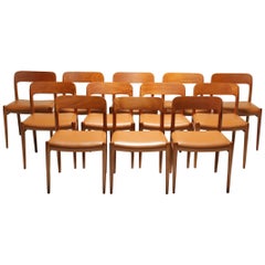 12 Niels Moller Model 75 Teak Dining Chairs