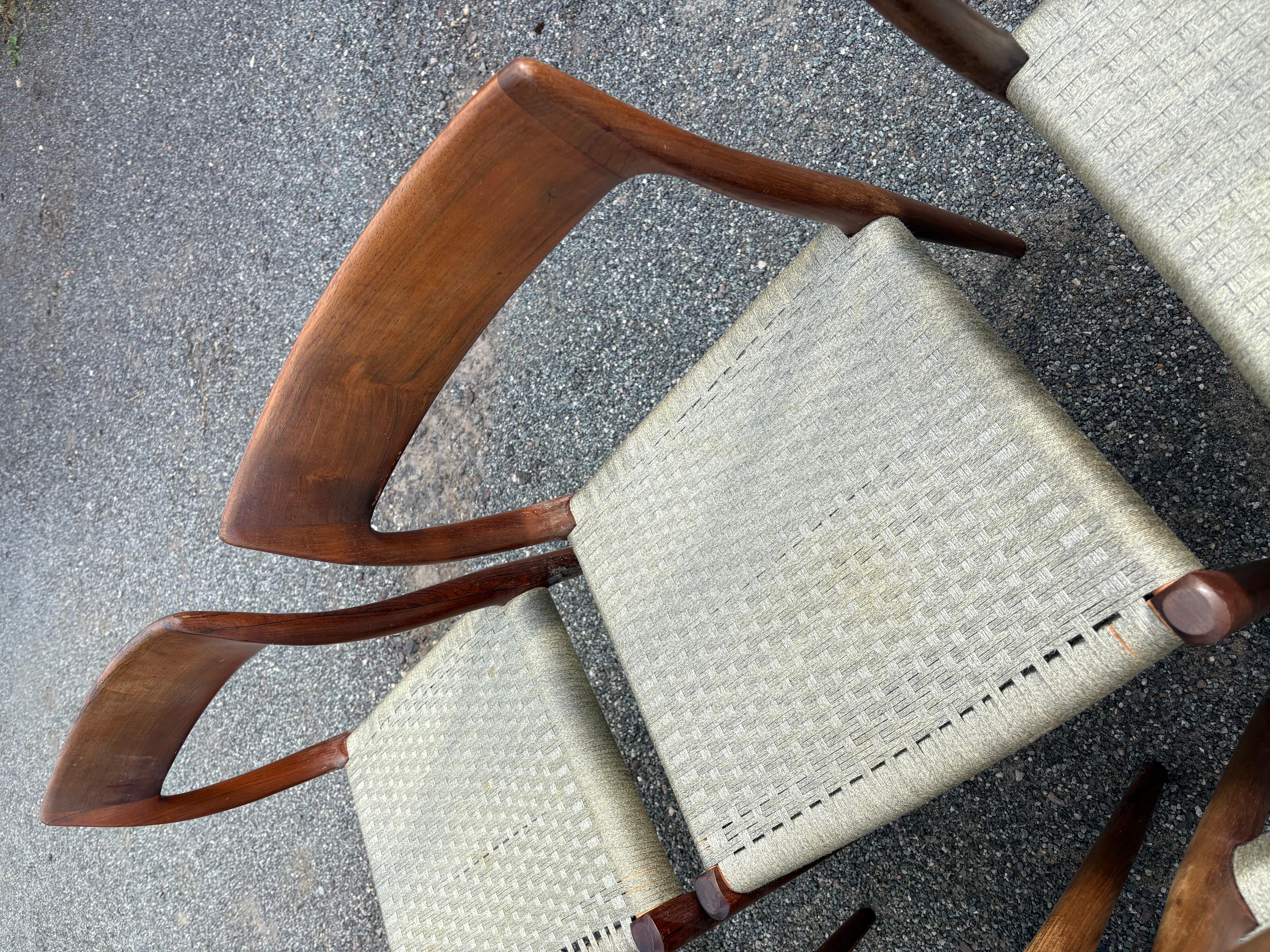 12 Niels Otto Moller Modell 77 Dinings Stühle mit Original Khaki /Lavendel Cord im Angebot 6