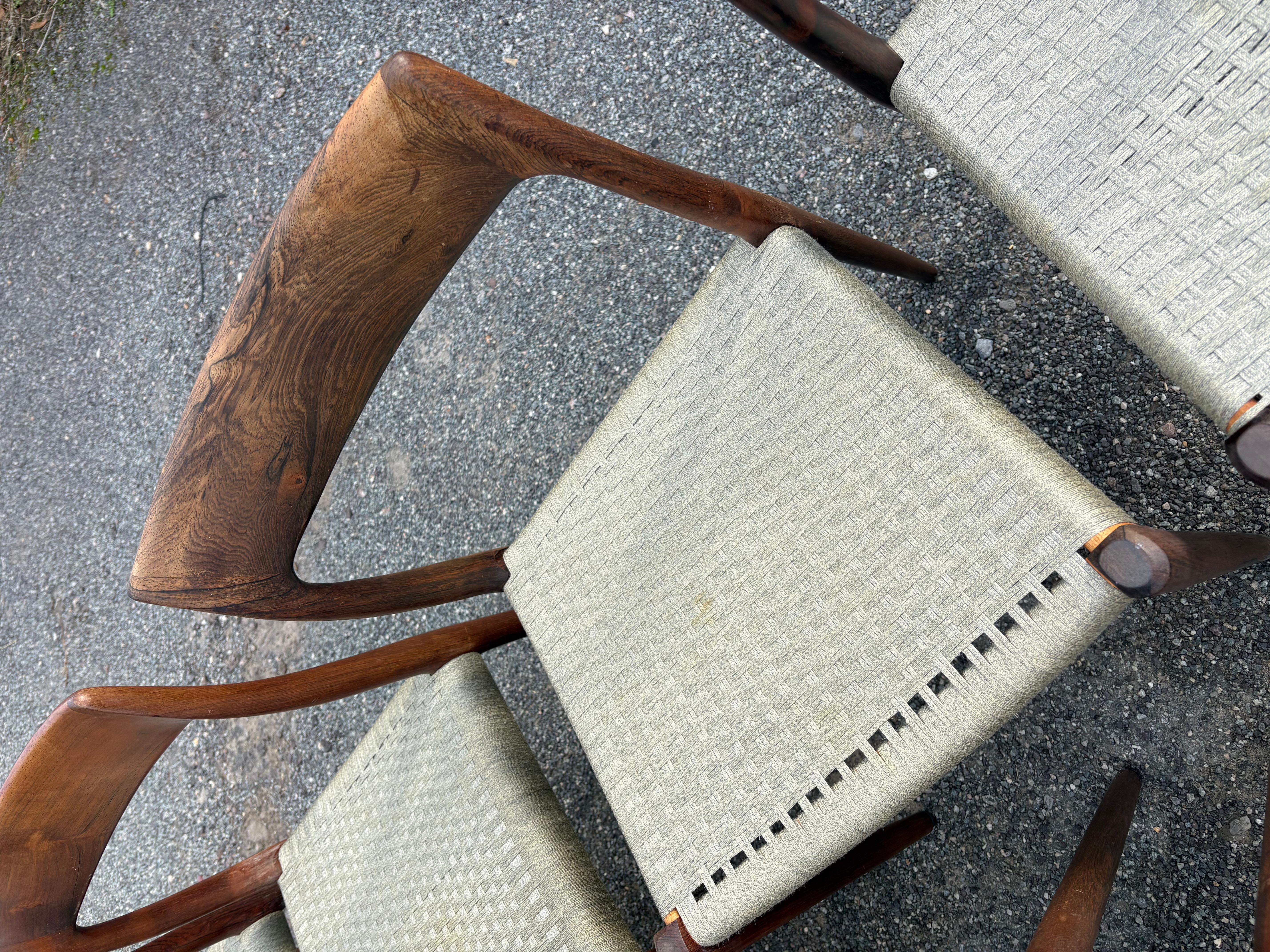 12 Niels Otto Moller Modell 77 Dinings Stühle mit Original Khaki /Lavendel Cord im Angebot 2