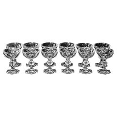 12 Pcs. Set of Baccarat Harcourt 1841 Collection Crystal Champagne Coupes