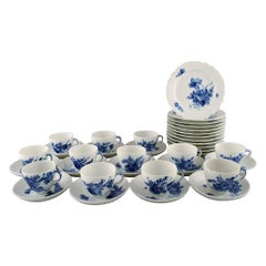 12 Person Coffee Service Royal Copenhagen Blue Flower Curved