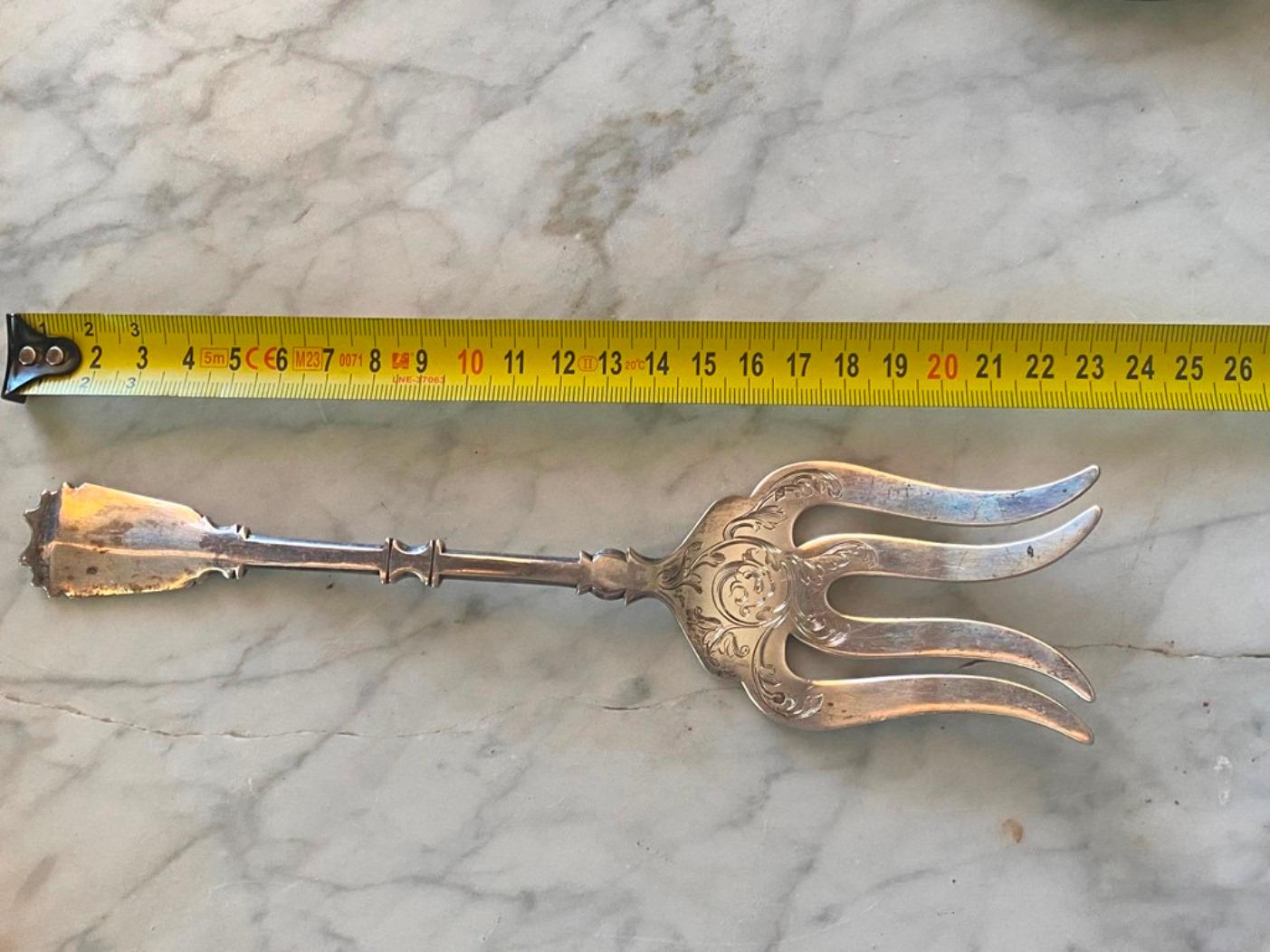 Set di 12 posate da pesce in argento 925 di Robert Linzeler, Francia, 1900 in vendita 2