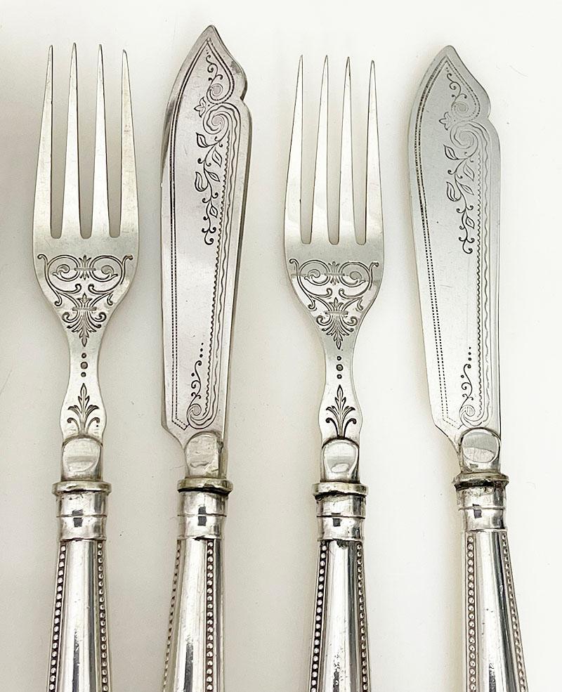 12 couverts à poisson de WMF, Allemagne 1903-1910 Bon état - En vente à Delft, NL