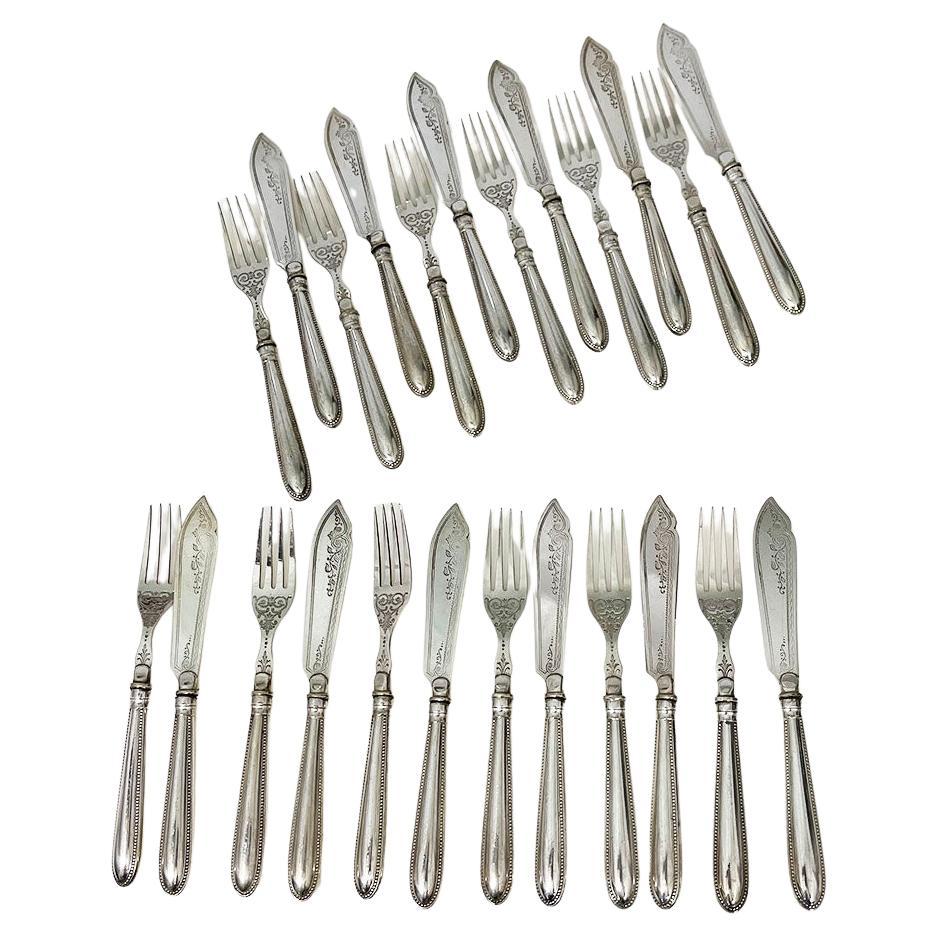 12 persons Fish cutlery set by WMF, Germany 1903-1910