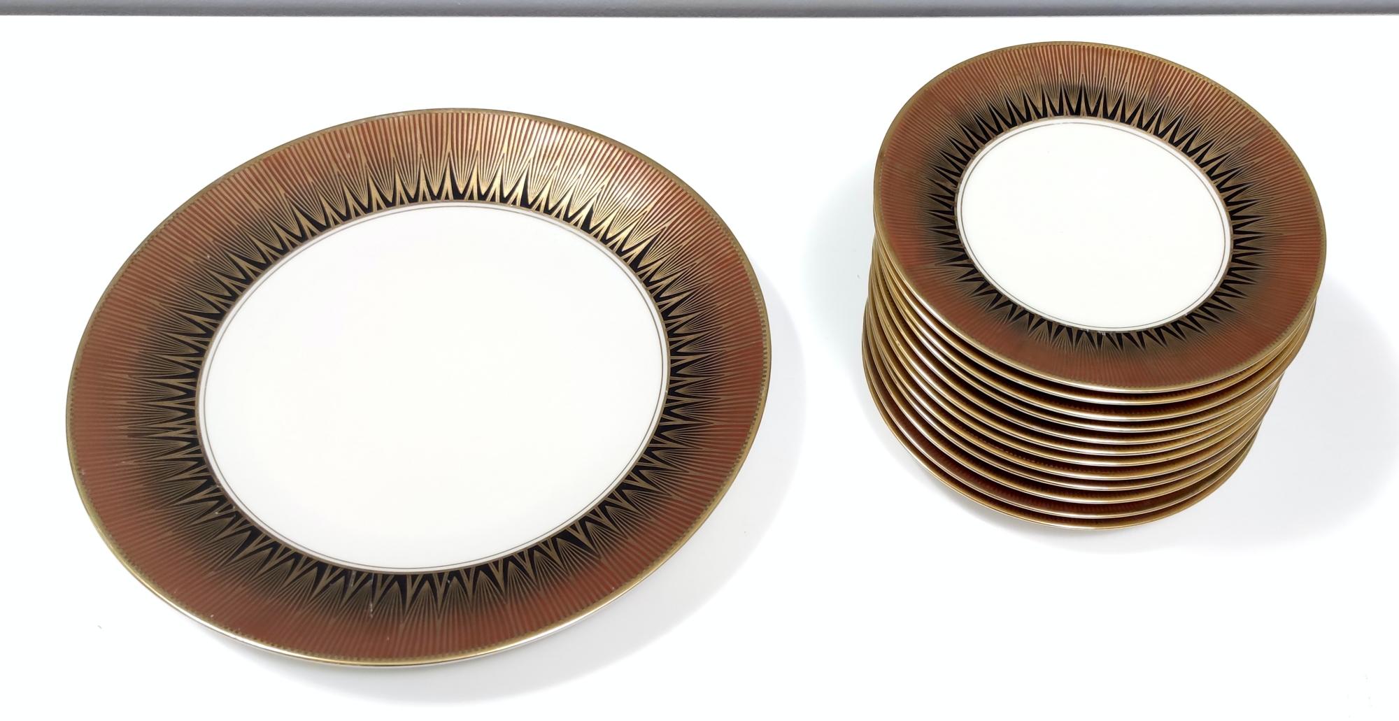 Mid-20th Century Vintage 12-Piece Dessert Plates and a Cake Plate by Johann Seltmann, Bavaria