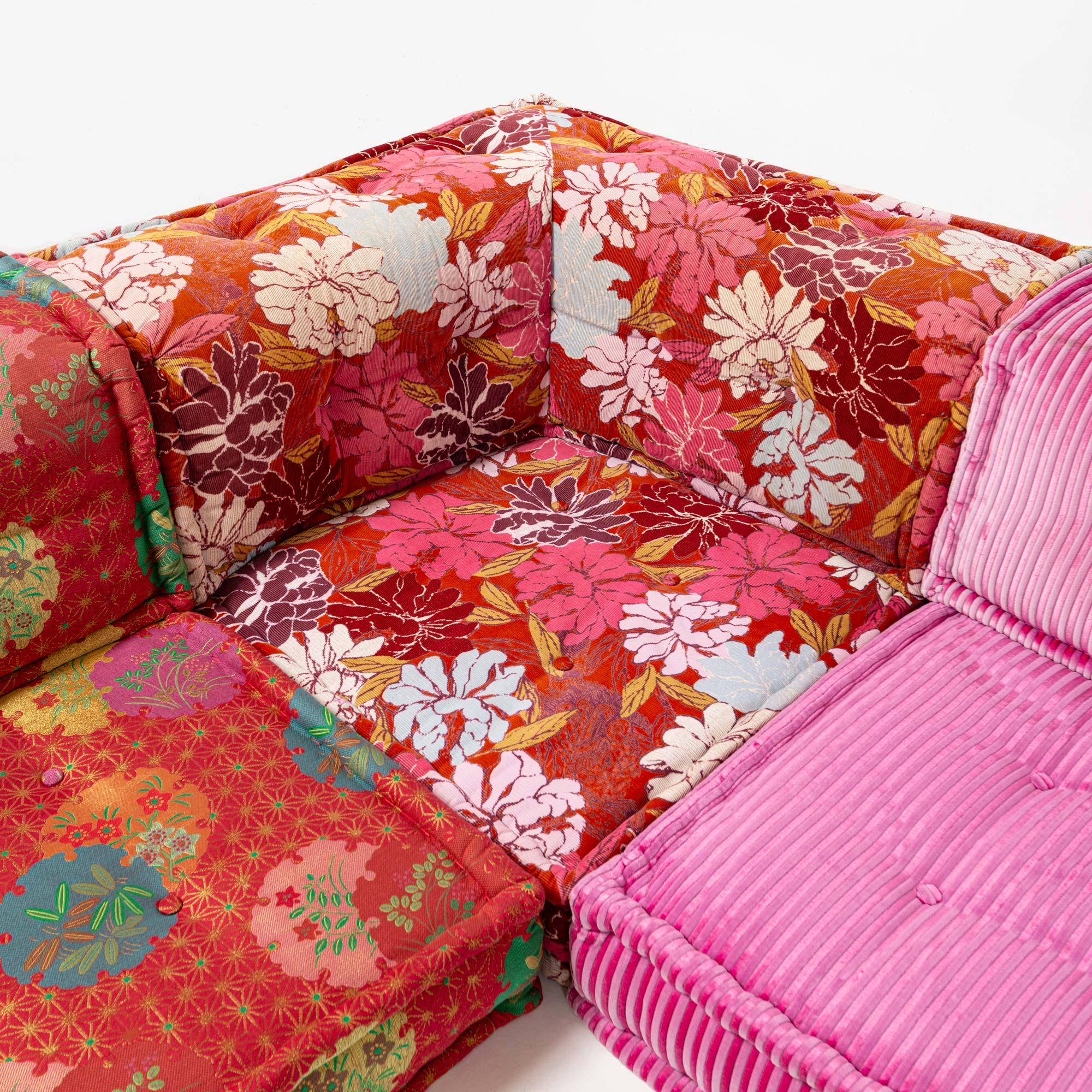 Contemporary 12 piece Hans Hopfer Roche Bobois Mah-Jong Sofa in Kenzo Composition Hiru Fabric