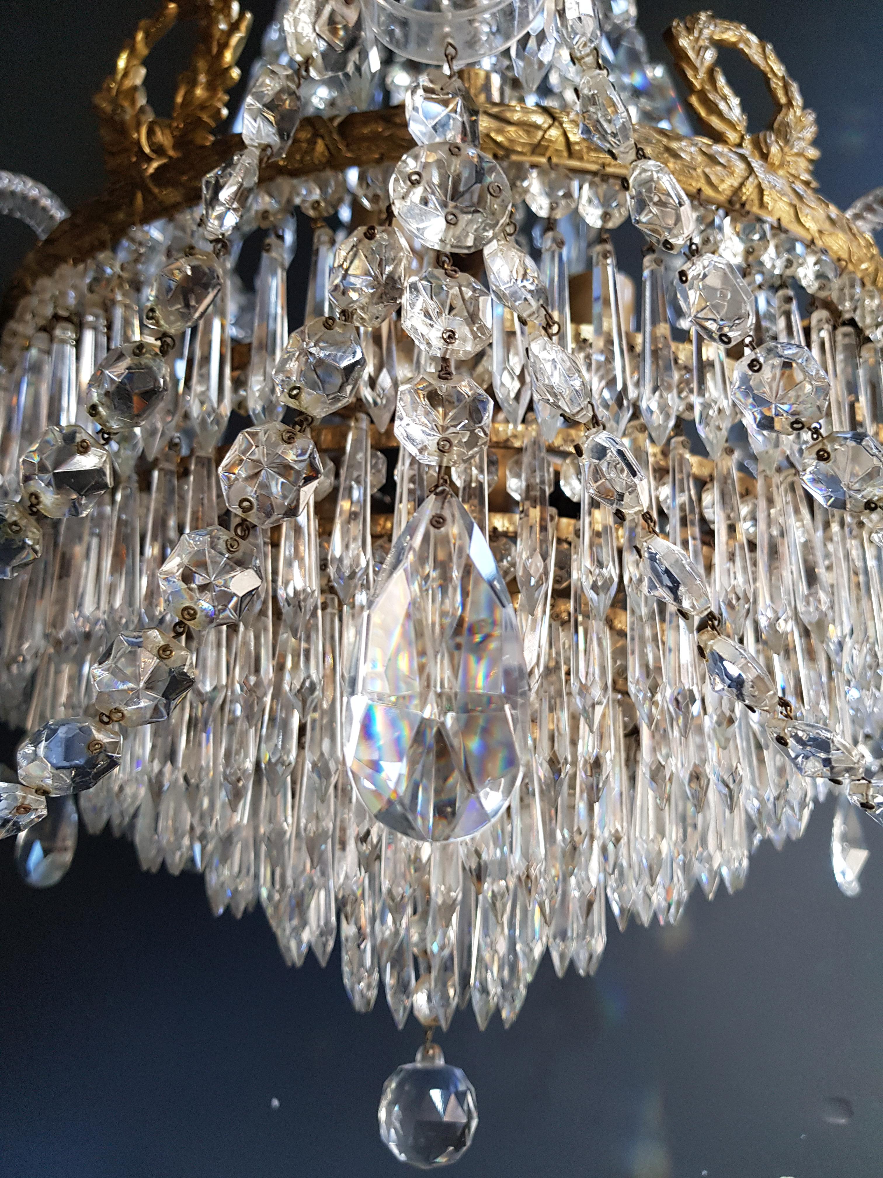 Pair Montgolfièr Empire Sac a Pearl Chandelier Crystal Lustre Ceiling Lamp In Good Condition For Sale In Berlin, DE