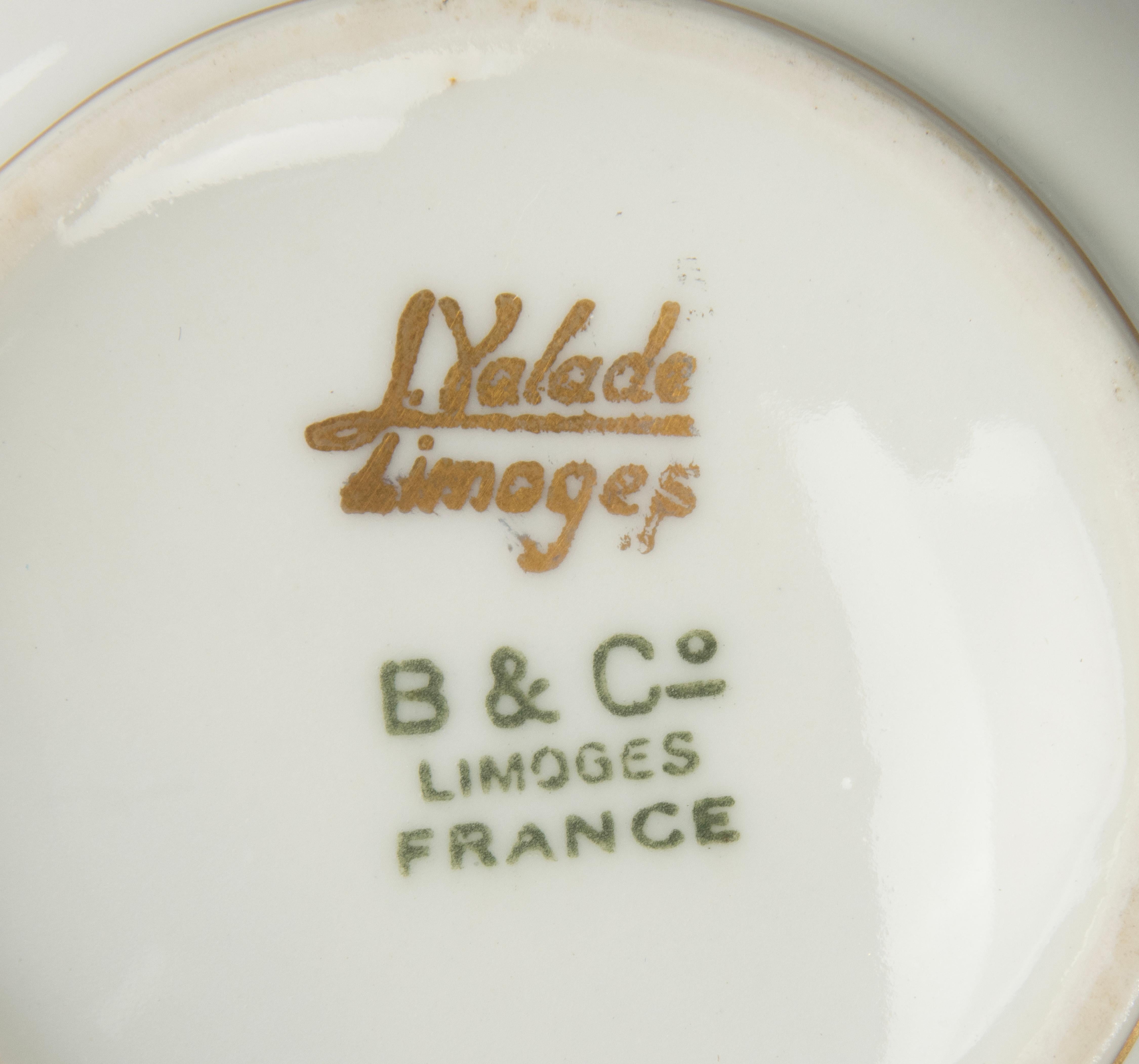 12-teiliges Porzellan-Teeset - Limoges - Weiß und Gold im Angebot 2