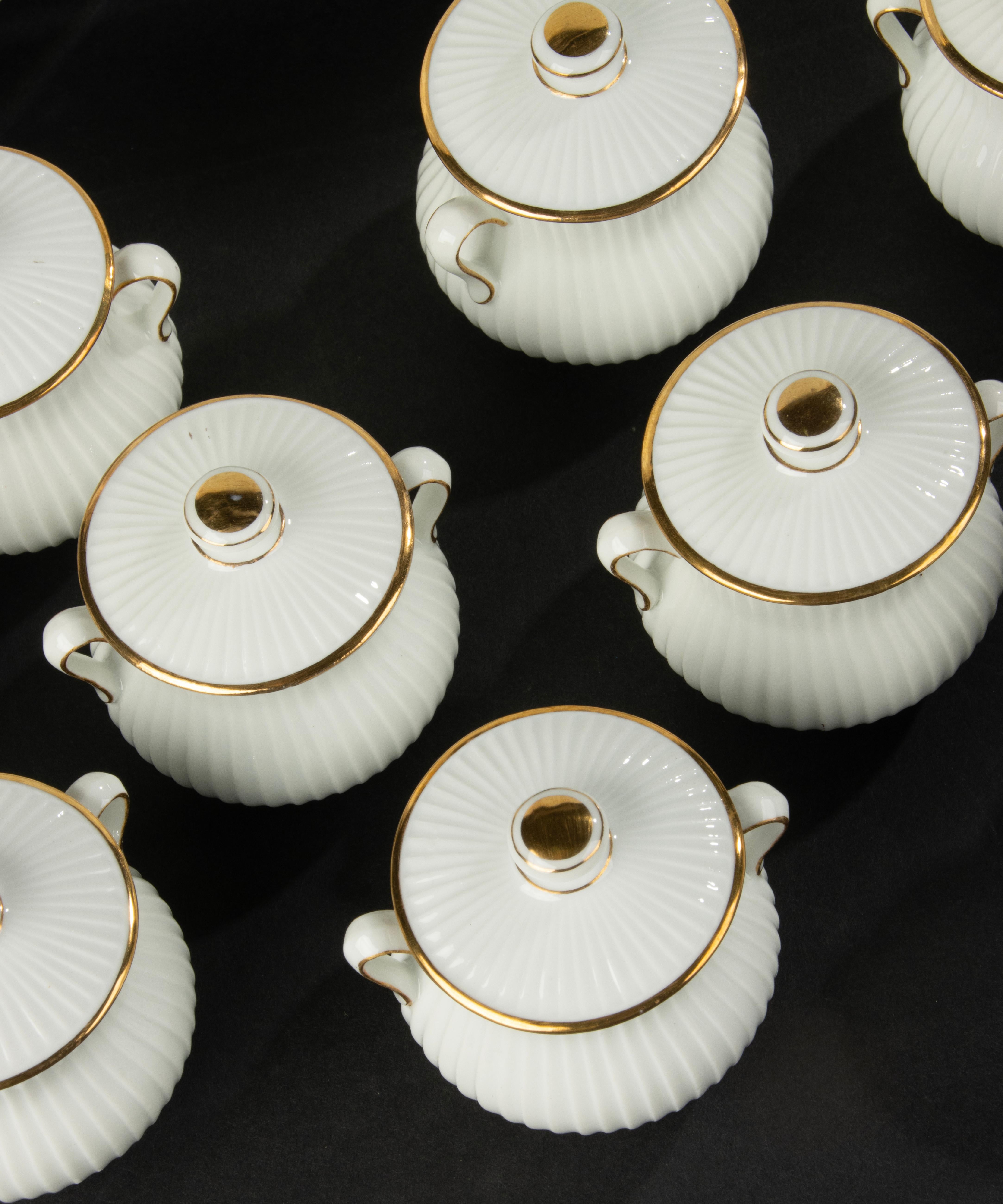 12-teiliges Pots de Creme-Servierbesteck - 19. Jahrhundert - Französisches Porzellan im Angebot 4