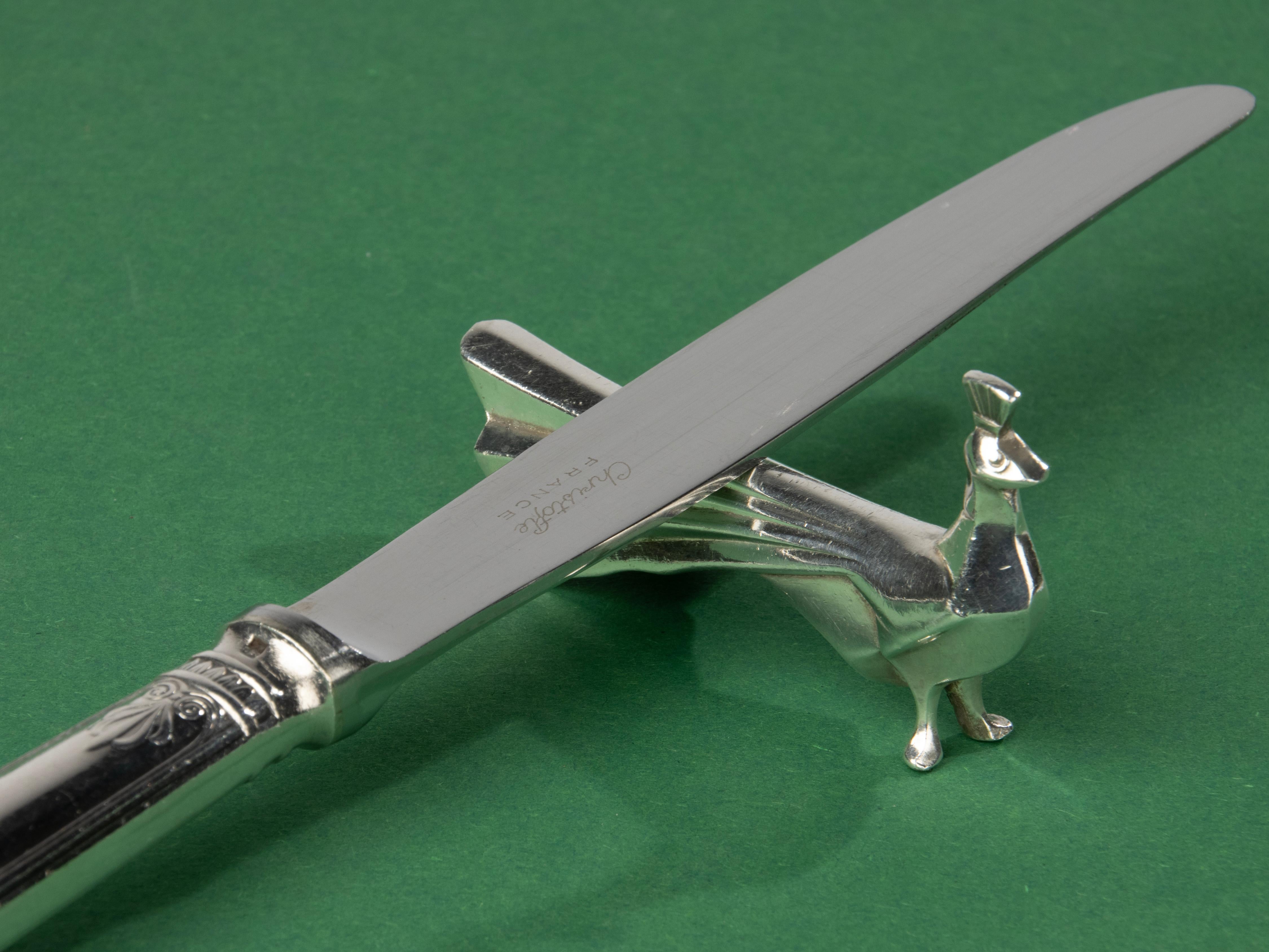 Ensemble de 12 couverts à couteaux Art Déco - Gallia Christofle - plaqué argent 5