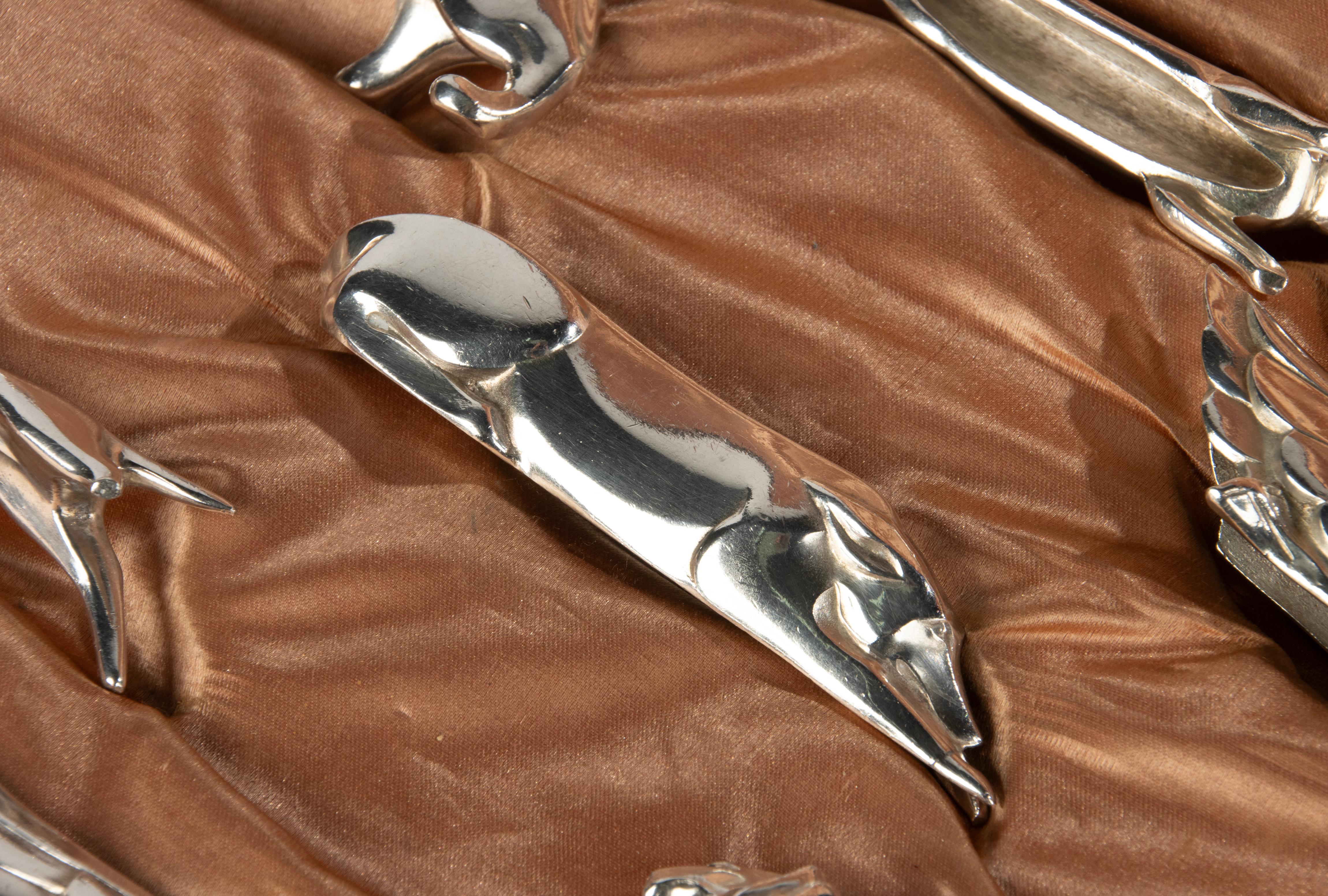 Français Ensemble de 12 couverts à couteaux Art Déco - Gallia Christofle - plaqué argent
