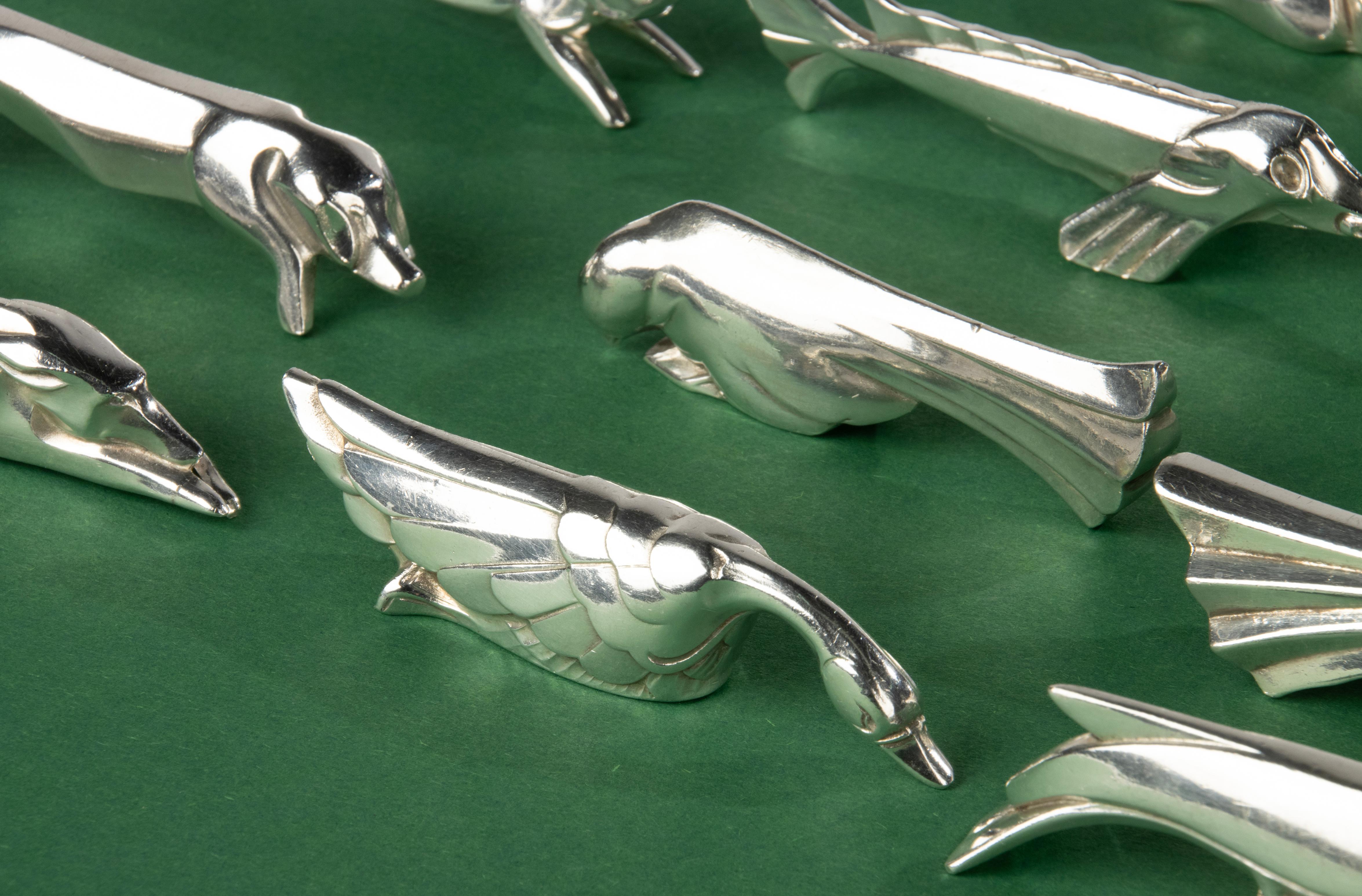 12-Piece Set Art Deco Animal Knife Rests - Gallia Christofle - Silver Plated  For Sale 2