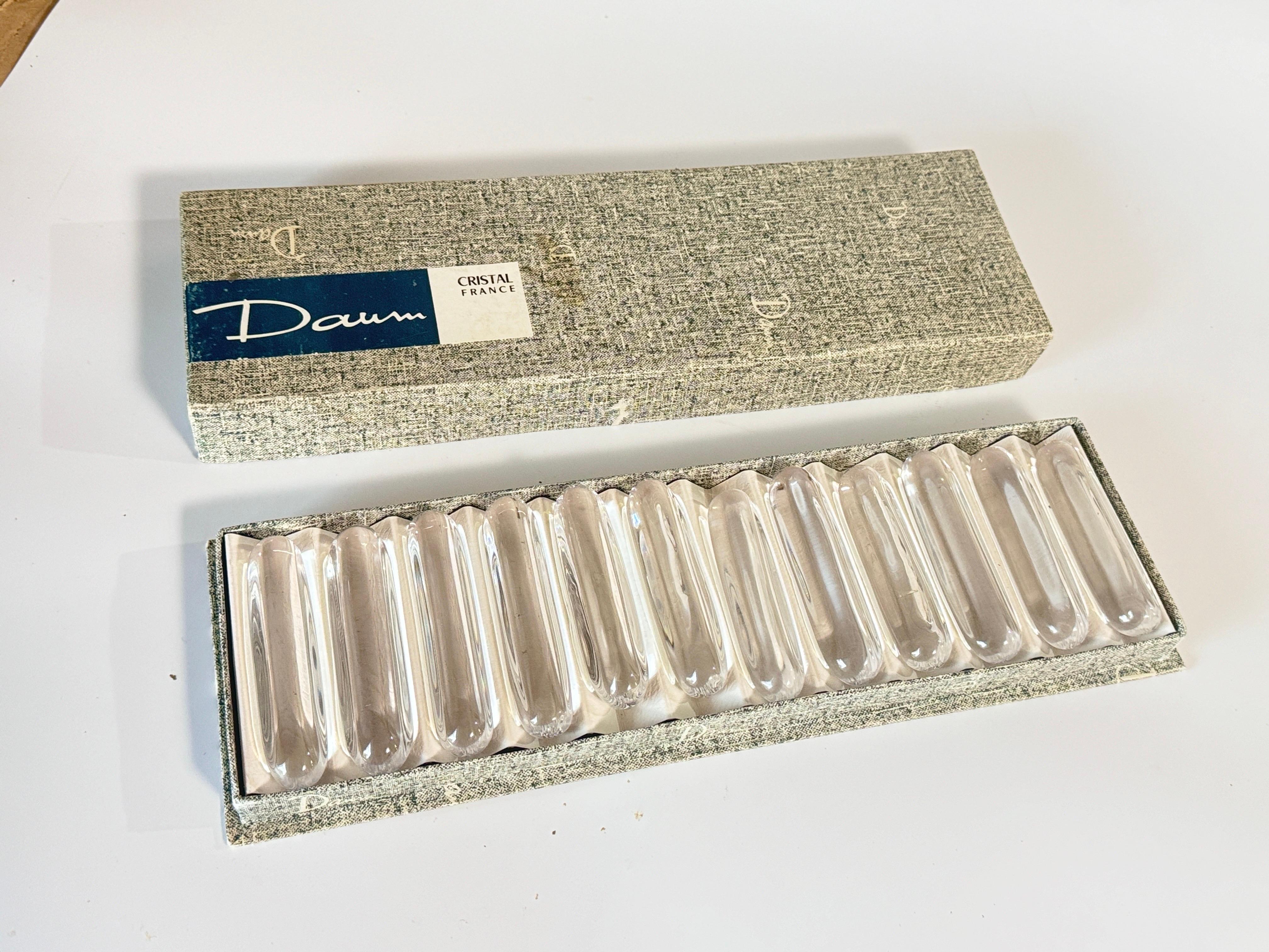 Mid-20th Century 12-Piece Set of Mid-Century Modern Knife Rests Made by Daum Nancy France For Sale