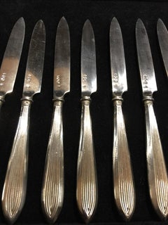 Rib Model Silver Fruit Knifes, by van Kempen & Zonen, The Netherlands, 1920