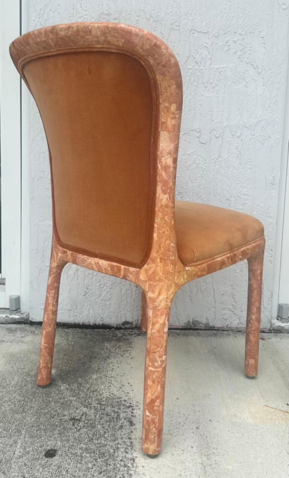 12 pieces Tessellated Marble Dining chairs by Casa Bique In Good Condition For Sale In North Miami, FL