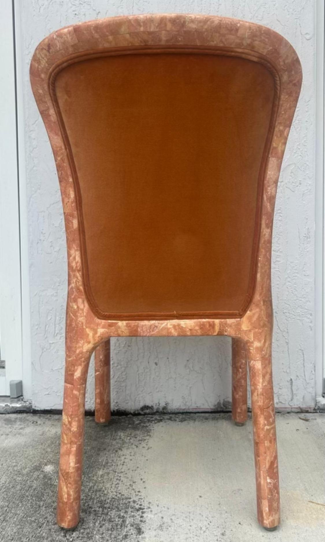 Late 20th Century 12 pieces Tessellated Marble Dining chairs by Casa Bique For Sale