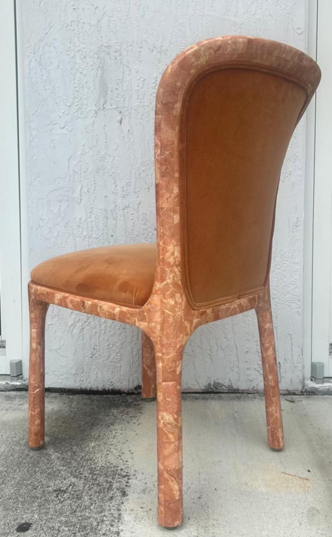 Stone 12 pieces Tessellated Marble Dining chairs by Casa Bique For Sale