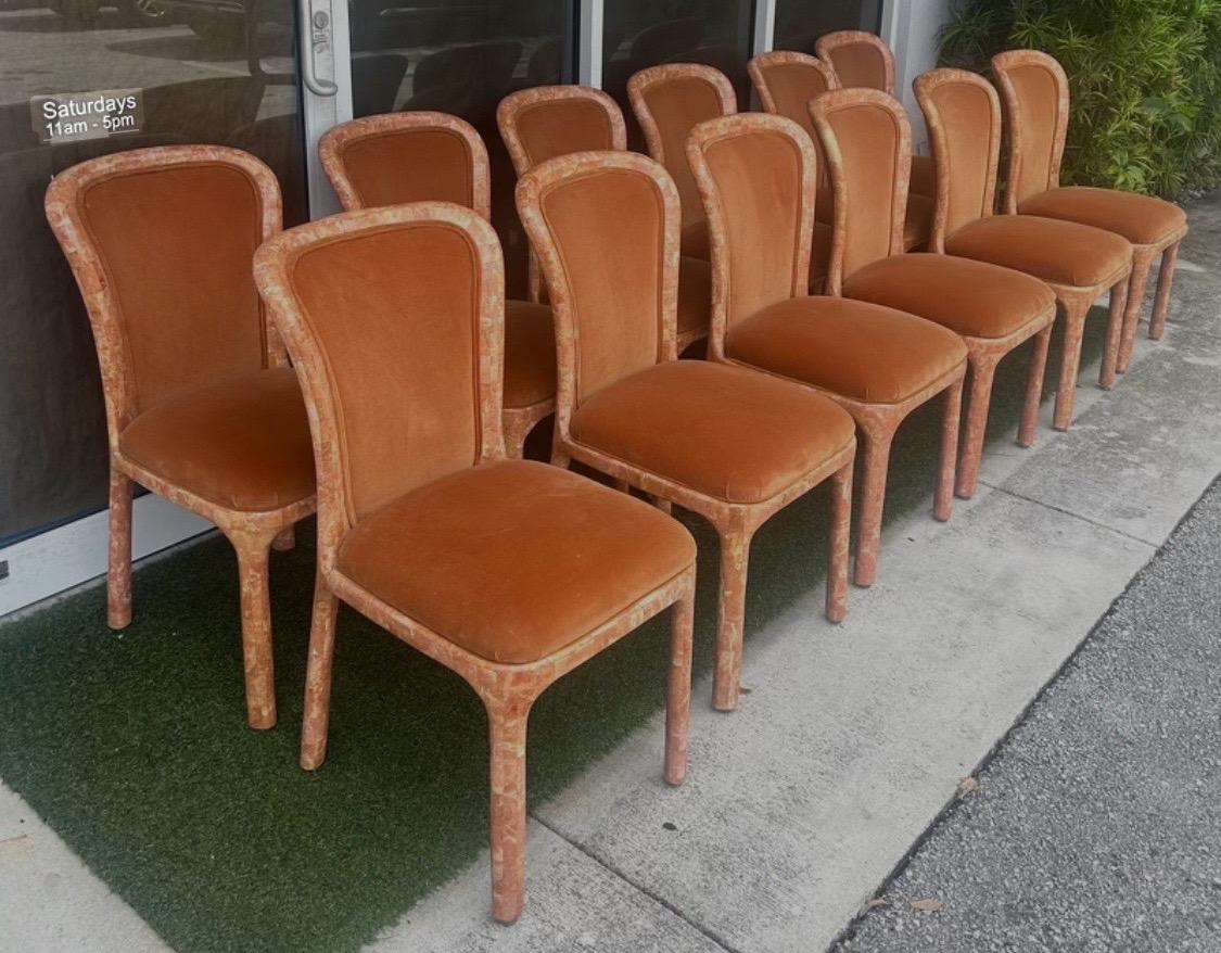 12 pieces Tessellated Marble Dining chairs by Casa Bique For Sale 2