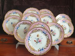 12 Pink Coalport Dessert Service
