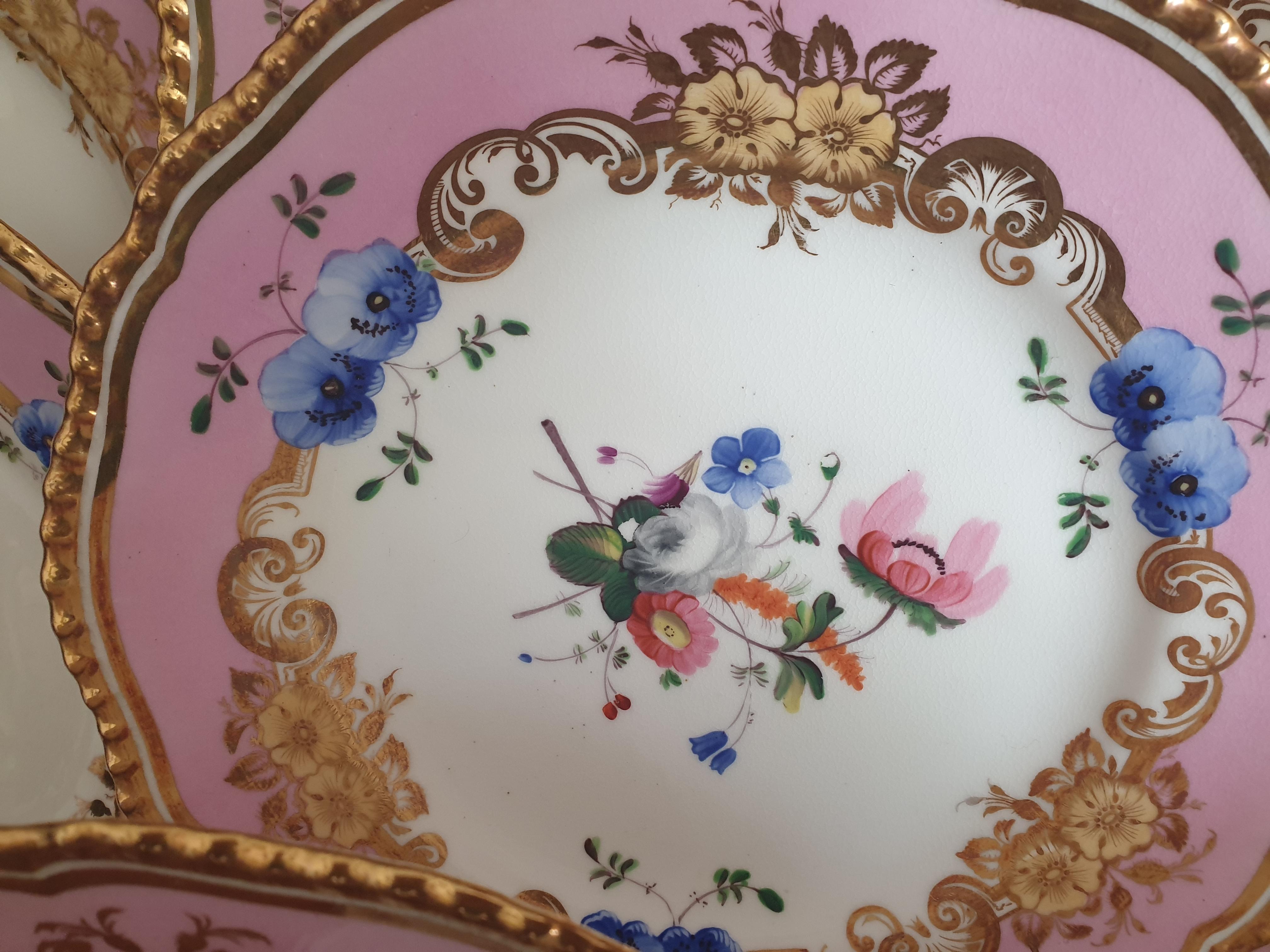 12 Pink Coalport Dessert Service For Sale 3