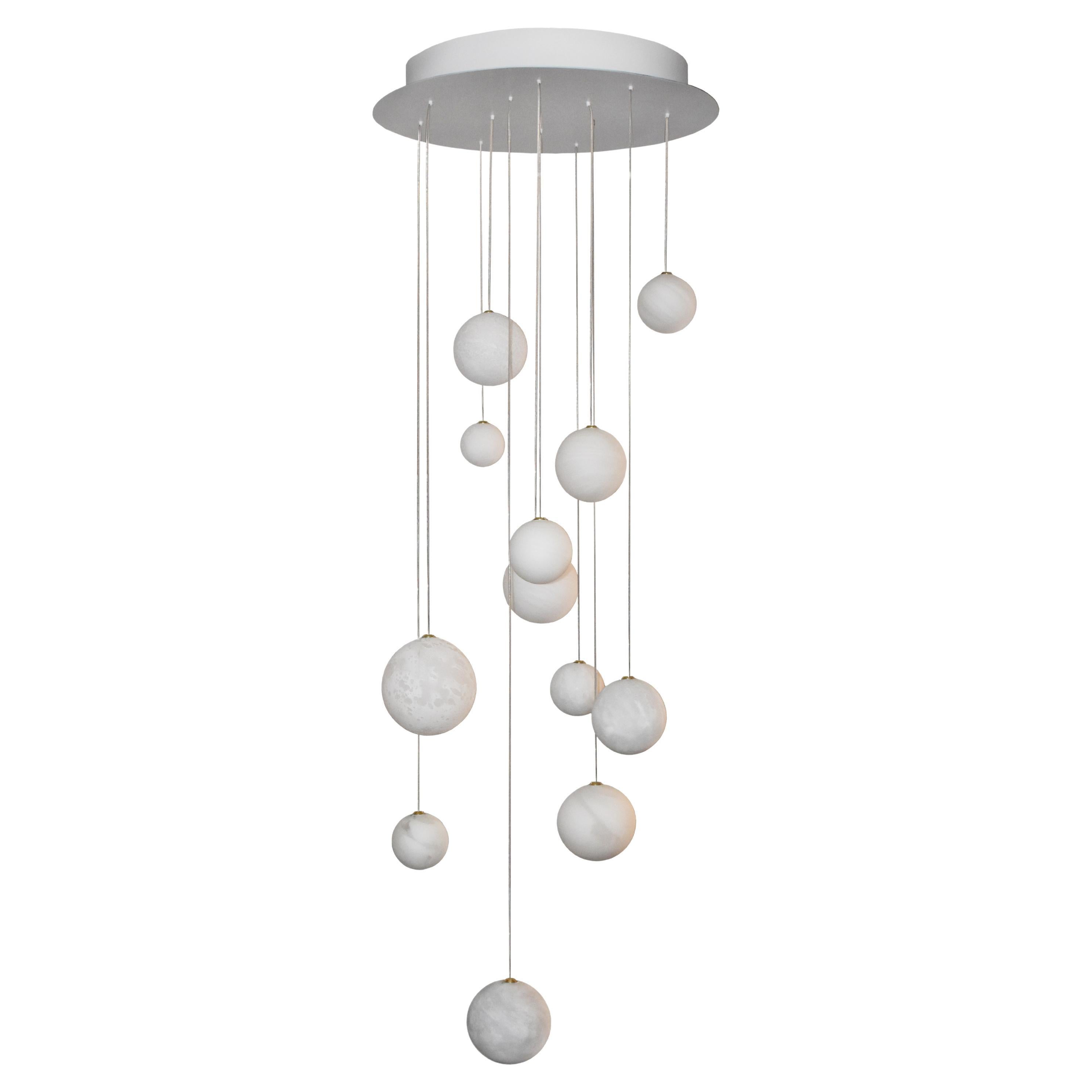 12 Planets Chandelier by Ludovic Clément D’armont For Sale