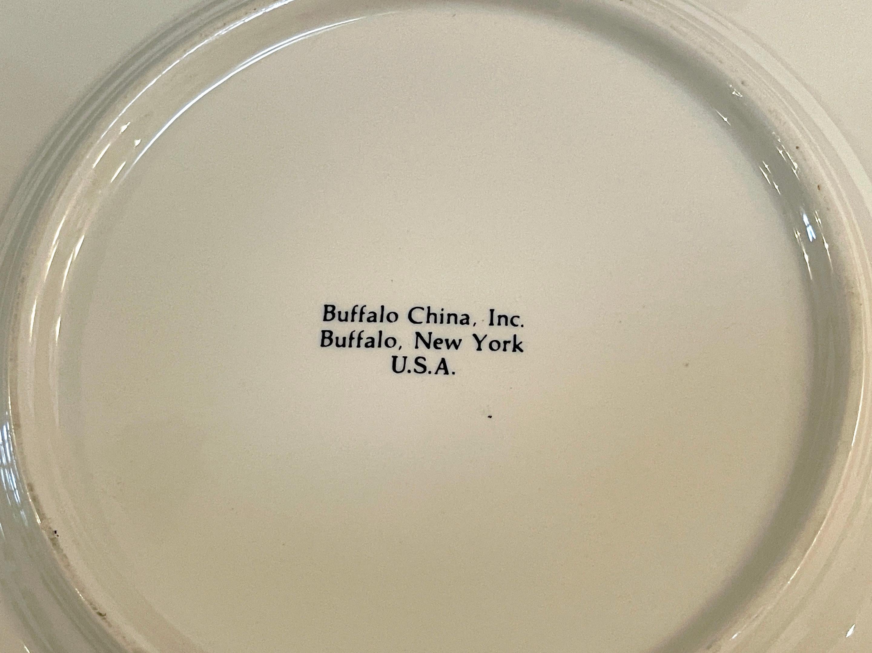 12 Polo Motif Dinner Plates, Buffalo China for Palm Beach Polo Club For Sale 2