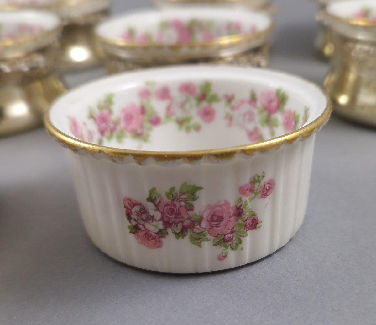 12 Porcelain And Sterling Silver-gilt Ramekins 3