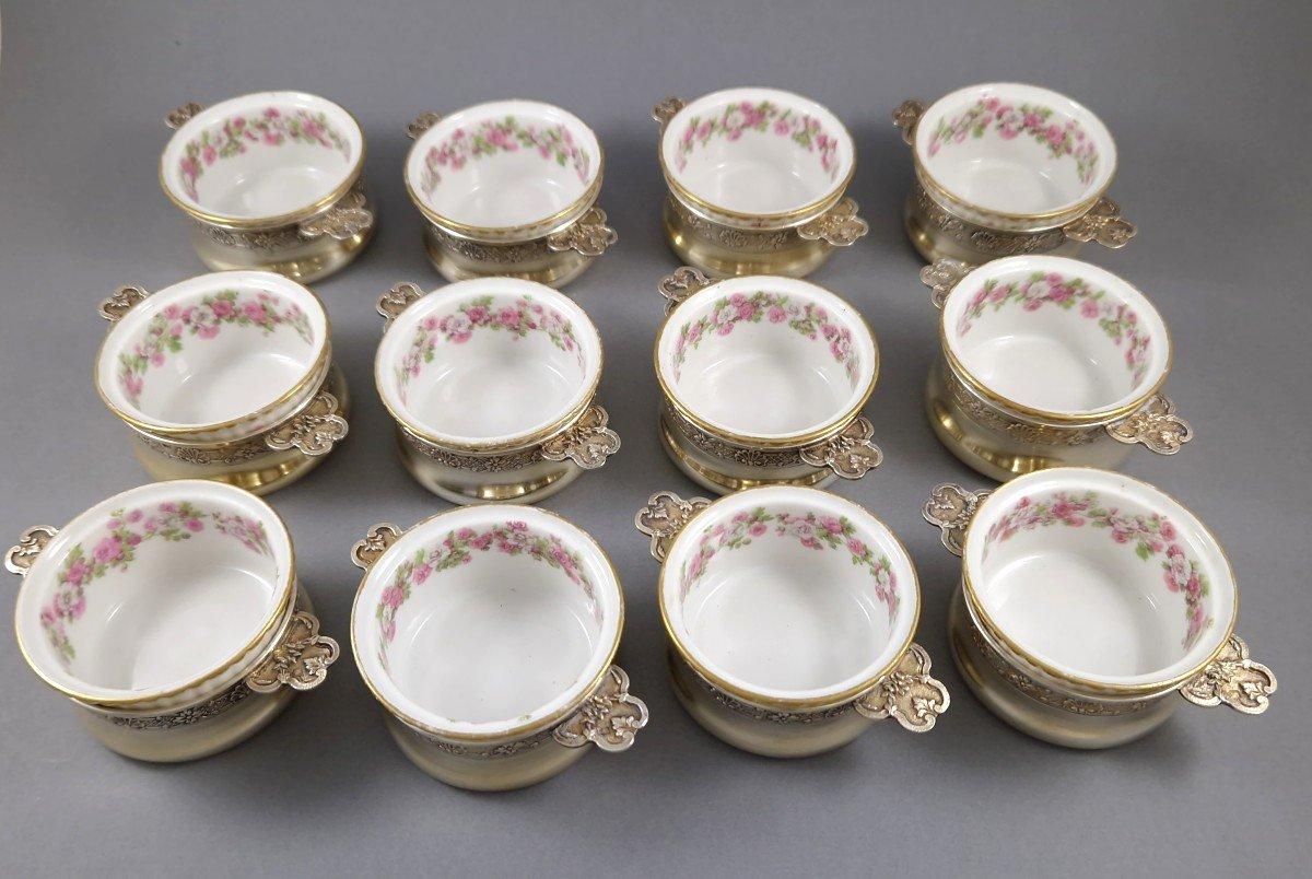12 Porcelain And Sterling Silver-gilt Ramekins 4