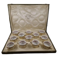 12 Porcelain And Sterling Silver-gilt Ramekins