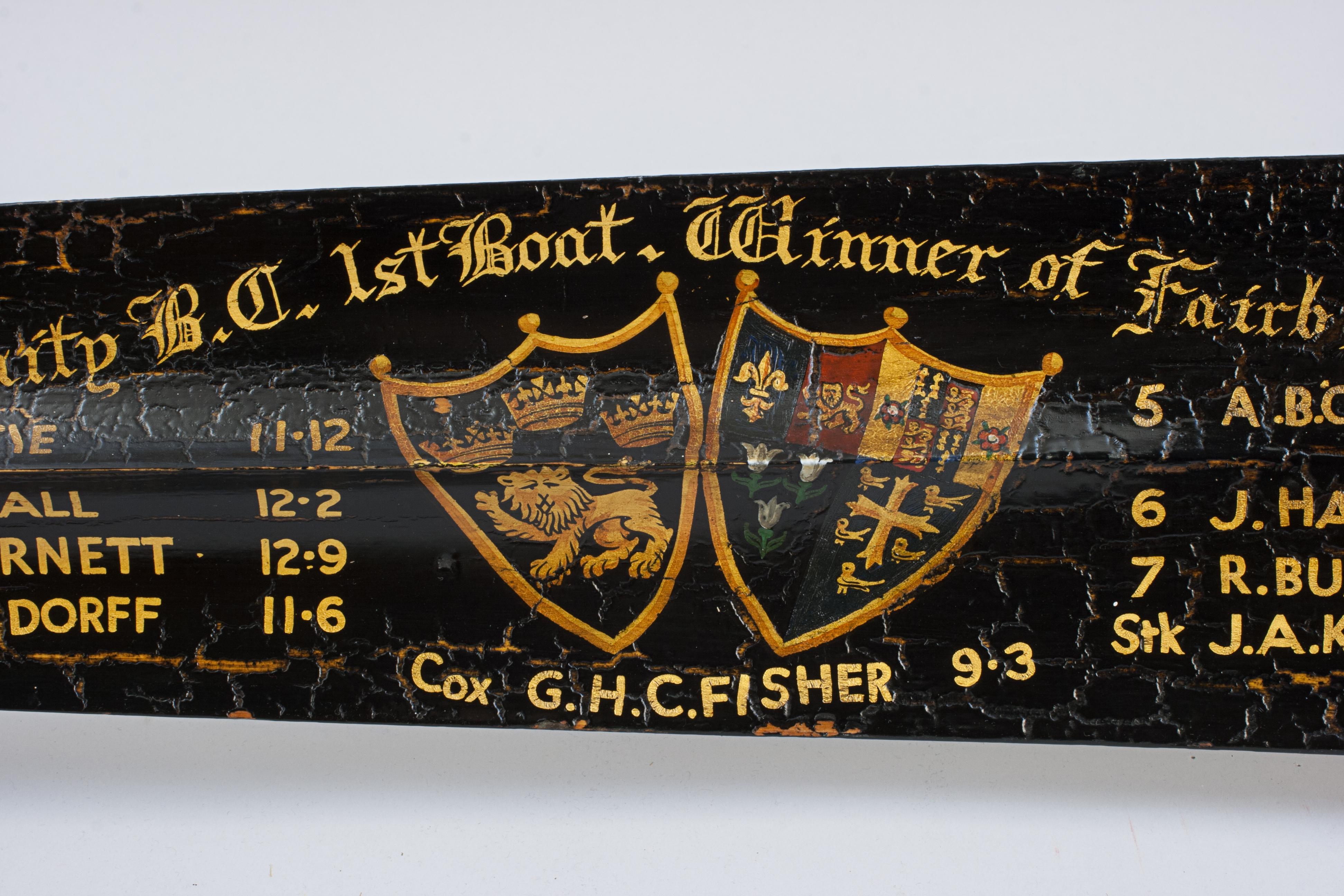 20th Century 12' Presentation Rowing Oar Trophy, Cambridge University 1st & 3rd Trinity Boat For Sale