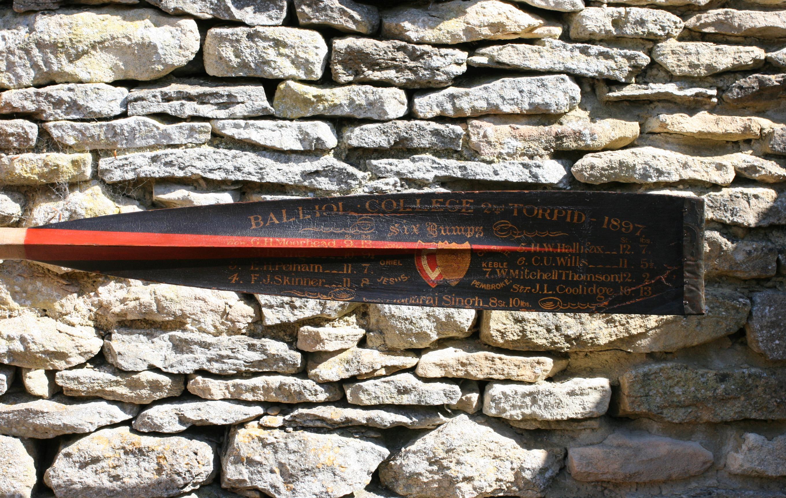 12' Presentation Rowing Oar Trophy, Oxford University, 1897 Balliol For Sale 7