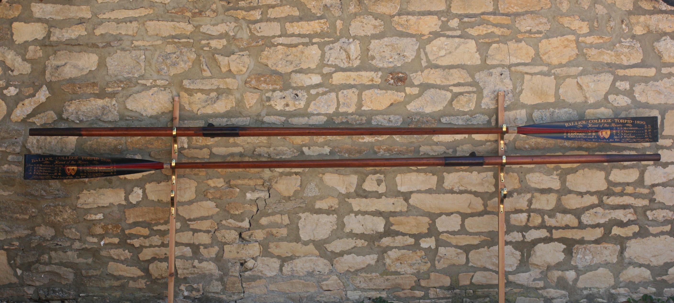 12' Presentation Rowing Oar Trophy, Oxford University, 1899 Balliol College For Sale 11