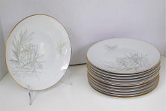 12 Raymond Loewy Mid-Century Modern Rosenthal Form 2000 Dinner Plates Grasses