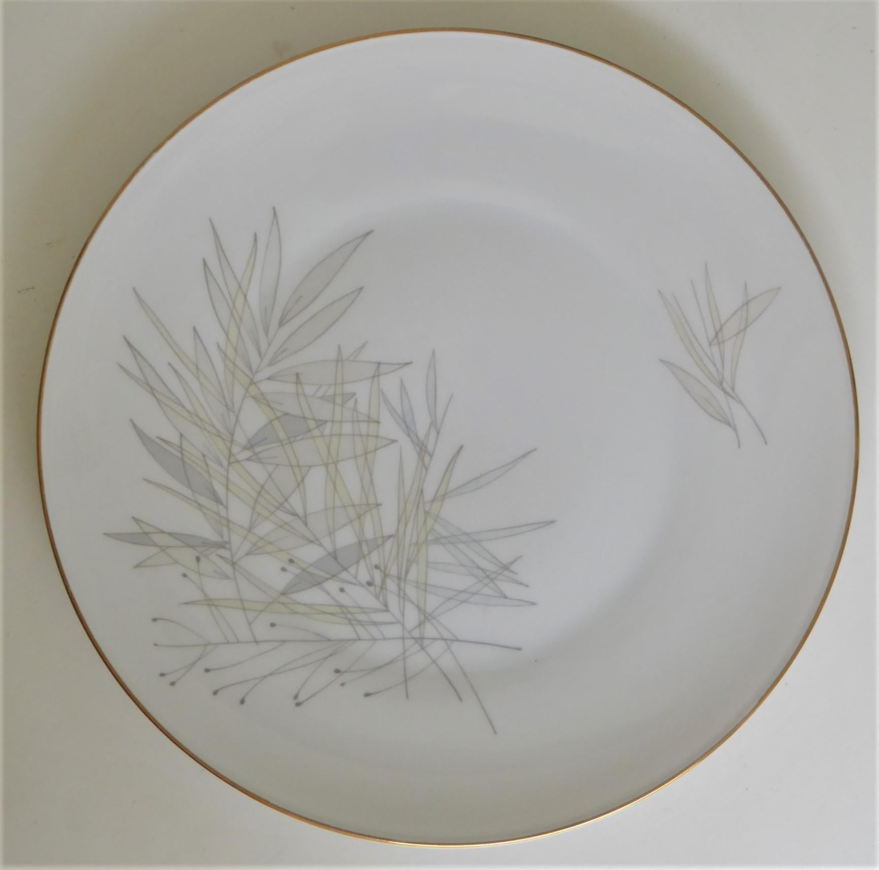 Porcelain 12 Raymond Loewy Mid-Century Modern Rosenthal Form 2000 Dinner Plates Grasses