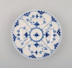 12 Royal Copenhagen Blue Fluted Full Lace Plates in Porcelain