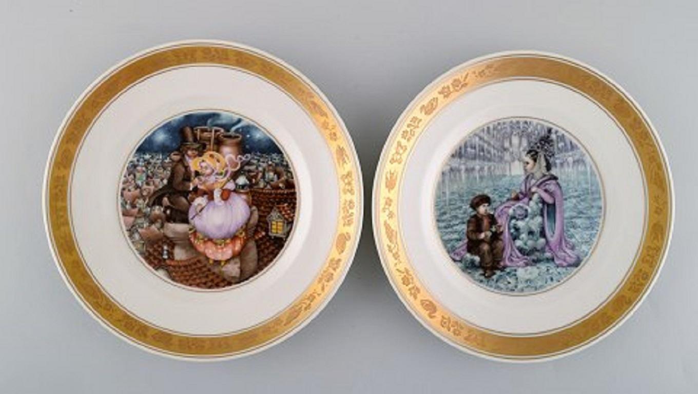 Danish 12 Royal Copenhagen Porcelain Plates, Motifs from H.C. Andersen's Fairy Tales