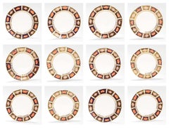 12 Platos de Pan y Mantequilla con Borde de Porcelana Royal Crown Derby Patrón Imari 8450