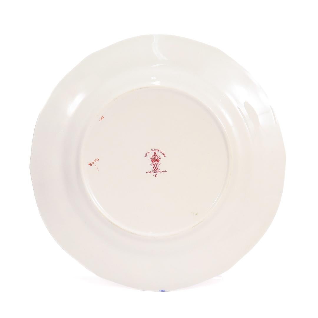 20th Century 12 Royal Crown Derby Porcelain Border Imari Pattern 8450 Bread & Butter Plates For Sale