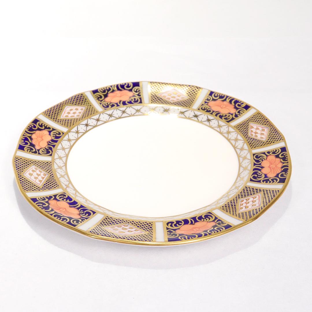 12 Royal Crown Derby Porcelain Border Imari Pattern 8450 Bread & Butter Plates For Sale 1