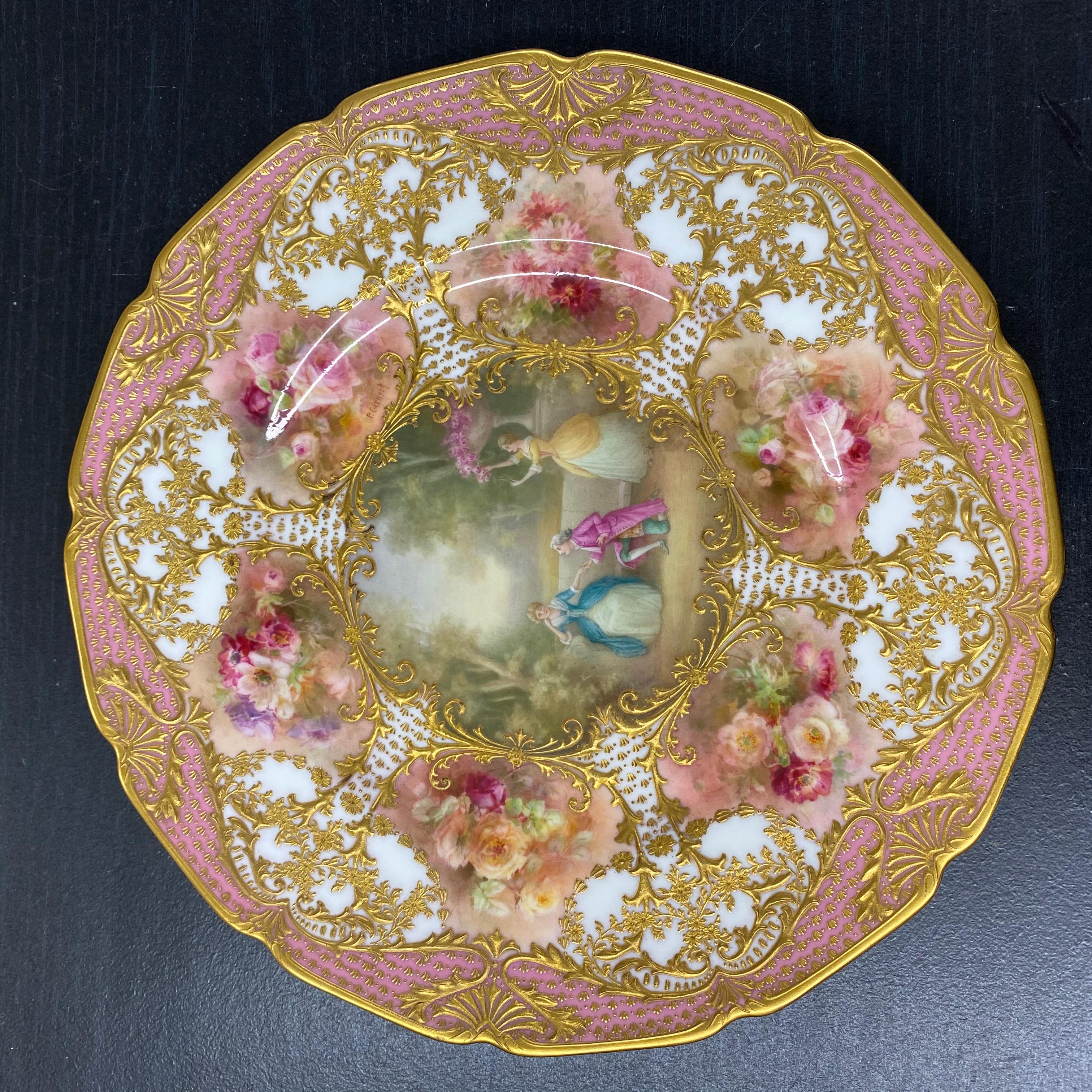 12 Royal Doulton Hand Painted Artist Signed Custom Made Cabinet Plates For Sale 4