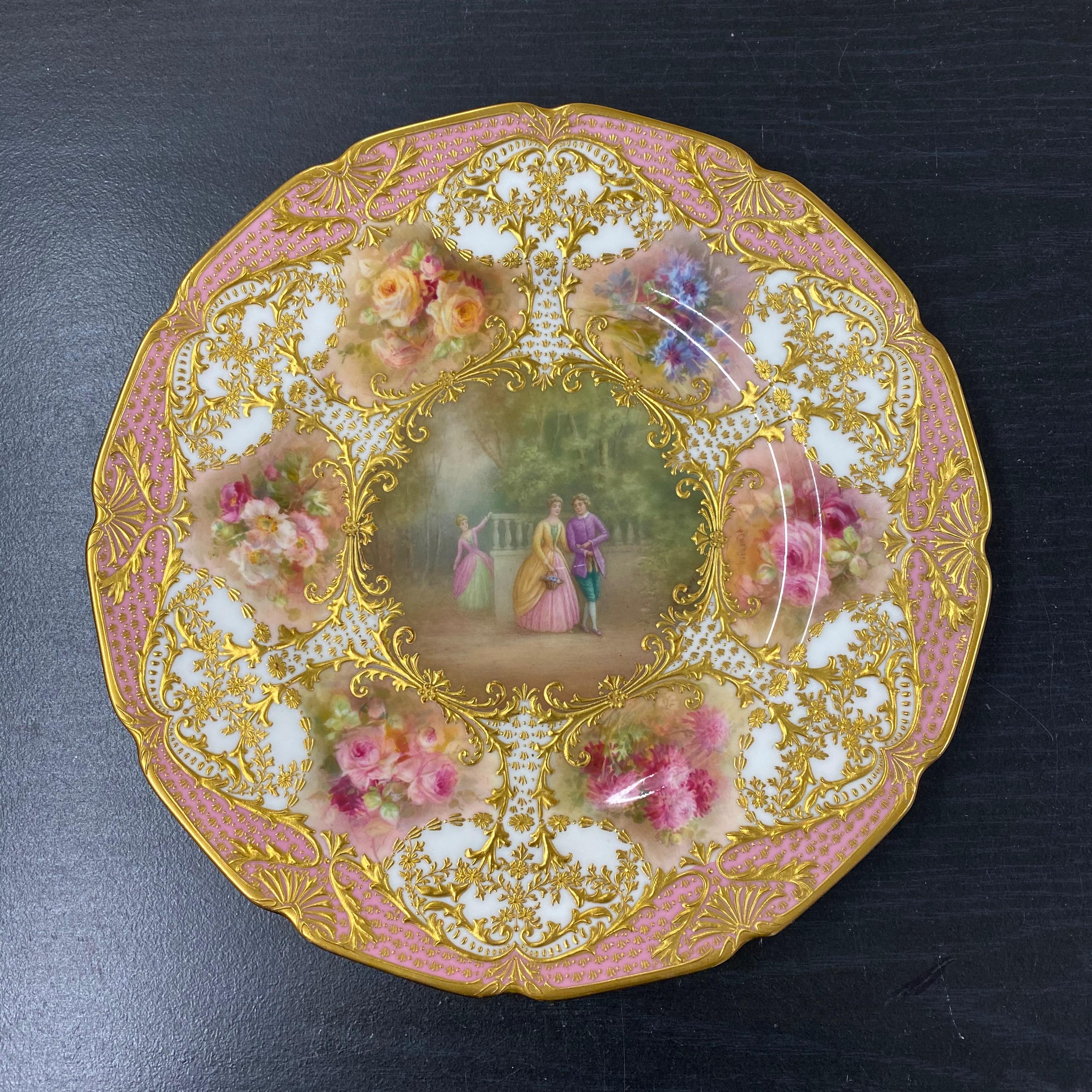 12 Royal Doulton Hand Painted Artist Signed Custom Made Cabinet Plates For Sale 6