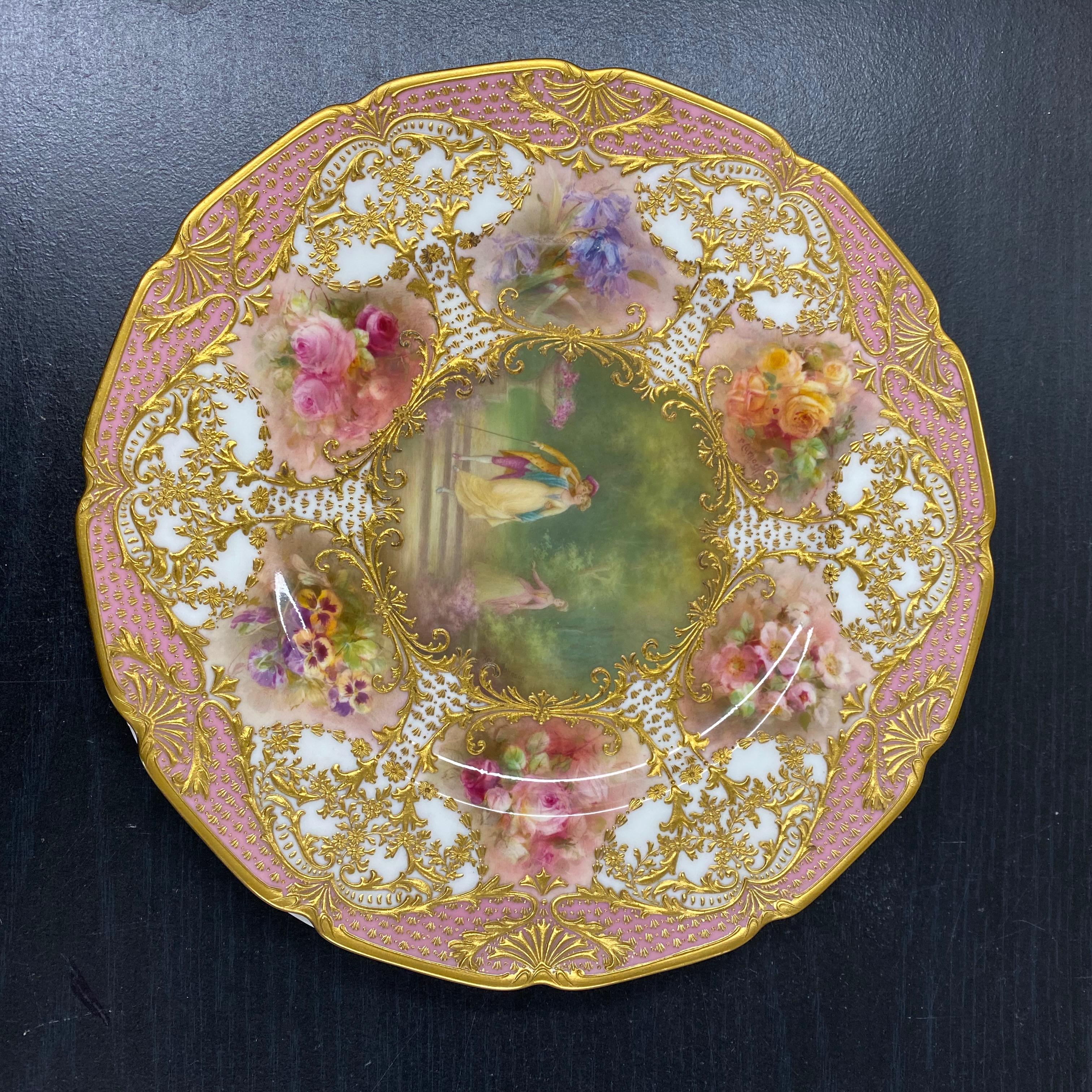 12 Royal Doulton Hand Painted Artist Signed Custom Made Cabinet Plates For Sale 8