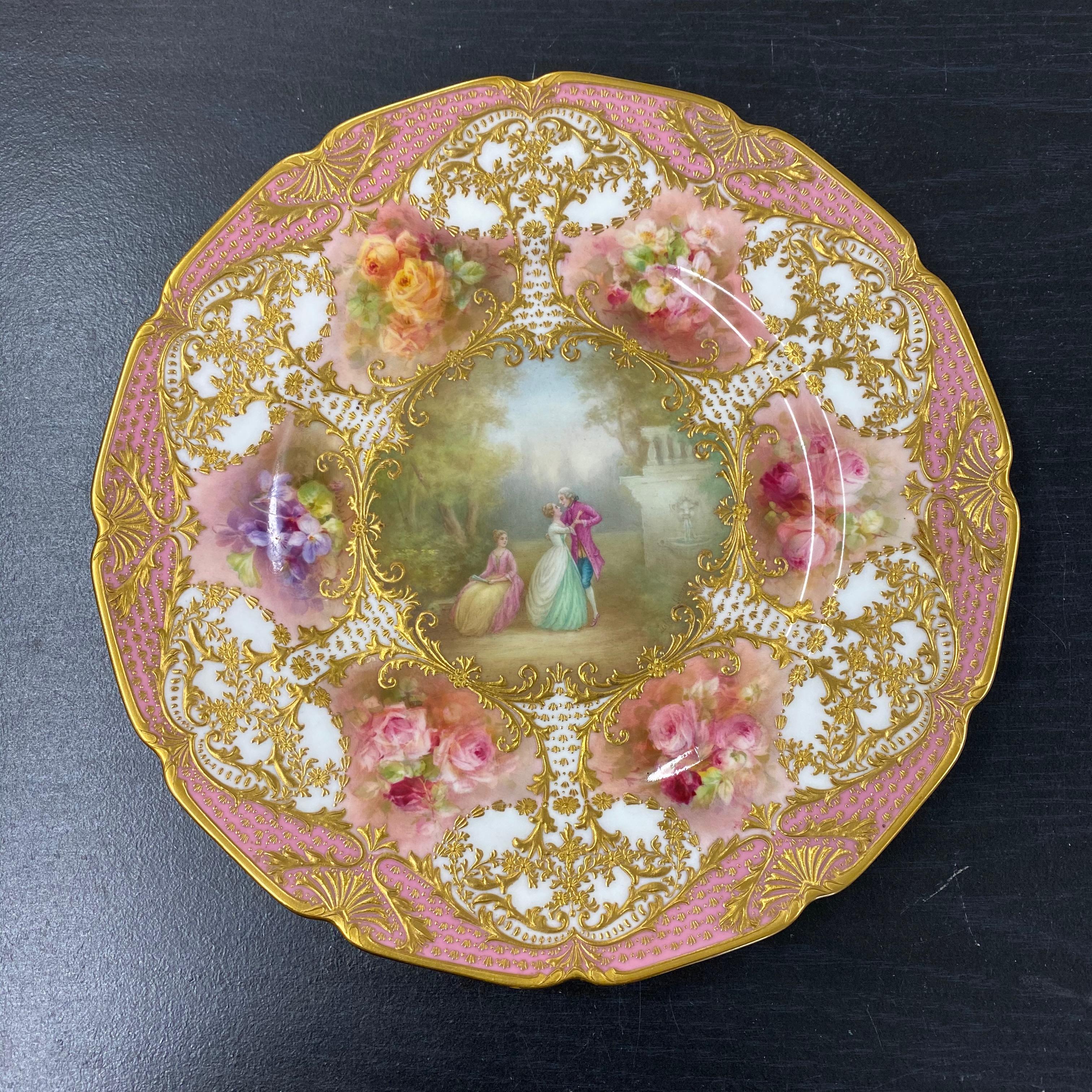 12 Royal Doulton Hand Painted Artist Signed Custom Made Cabinet Plates For Sale 9