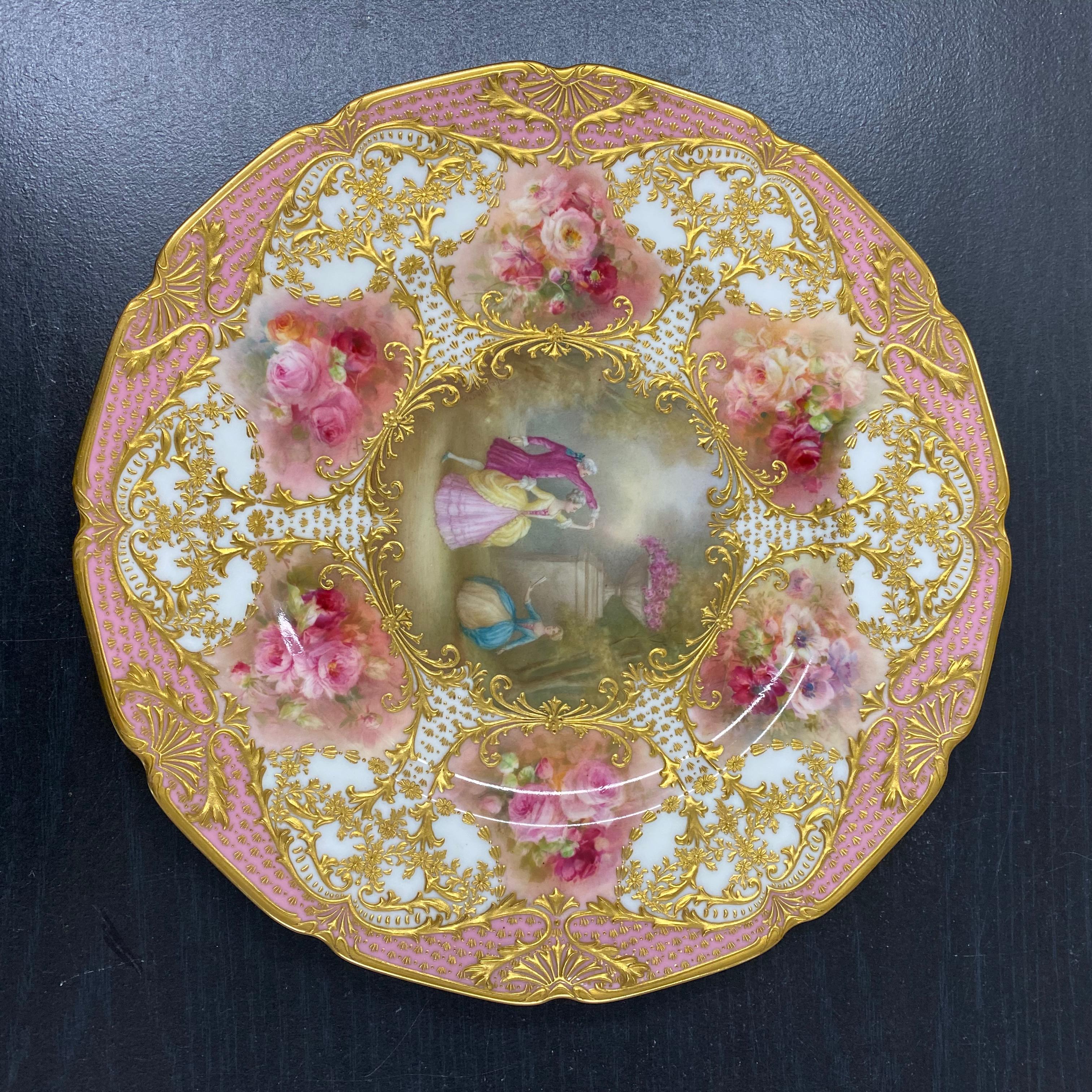12 Royal Doulton Hand Painted Artist Signed Custom Made Cabinet Plates For Sale 11