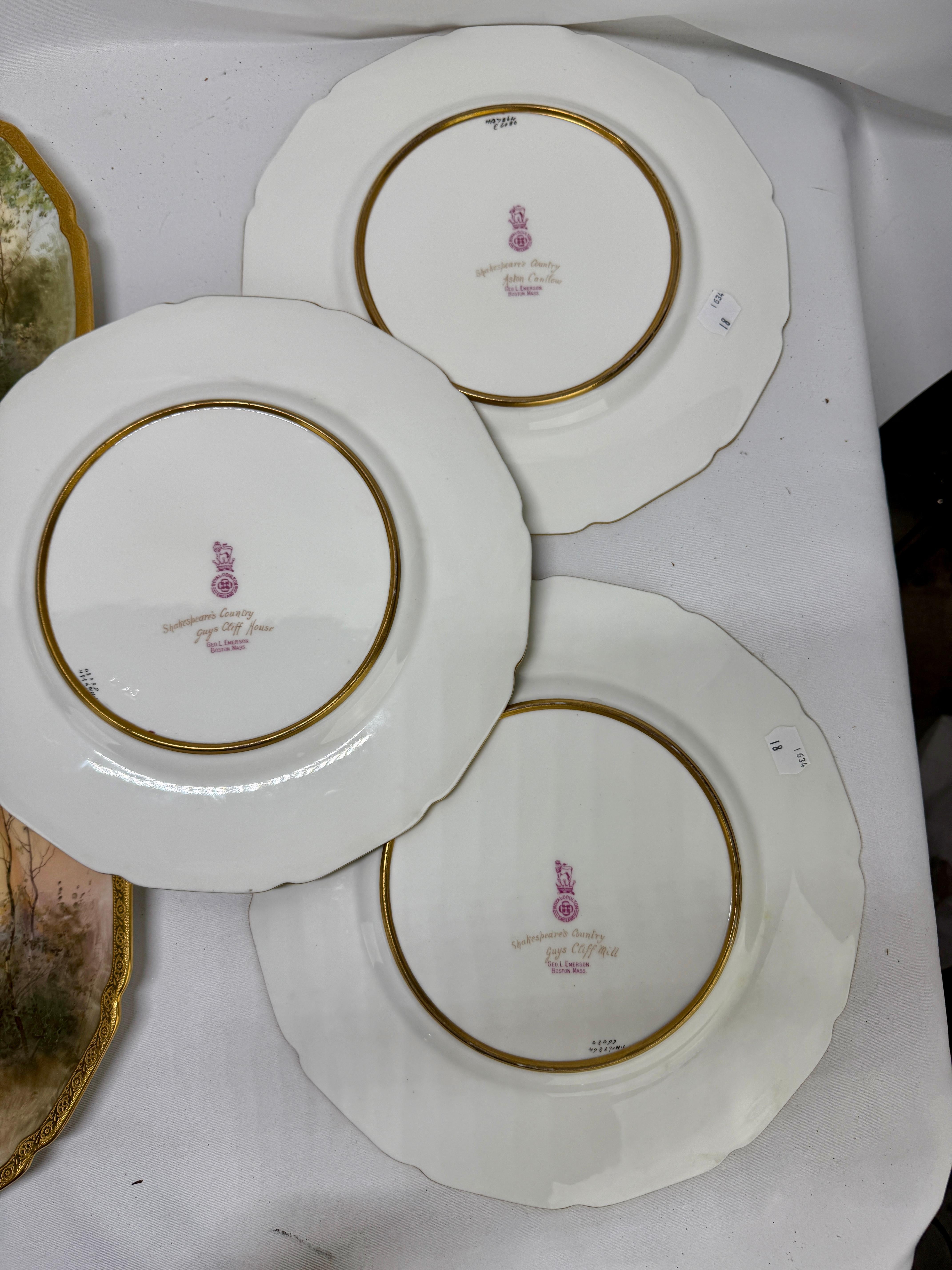 12 Royal Doulton “Shakespeare’s Country” Cabinet Plates by J. Hughs C. 1902-22 For Sale 3