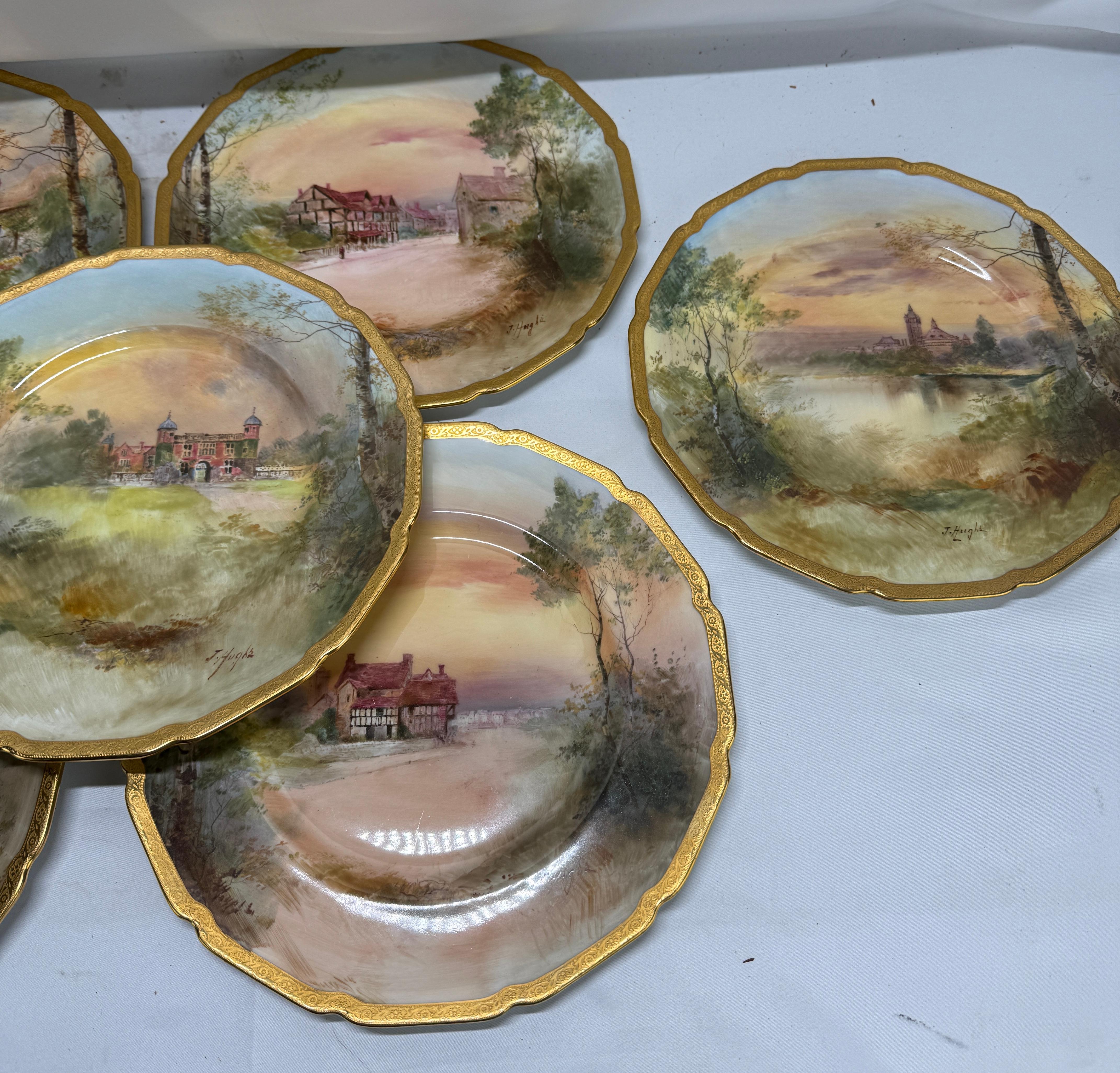 12 Royal Doulton “Shakespeare’s Country” Cabinet Plates by J. Hughs C. 1902-22 For Sale 4