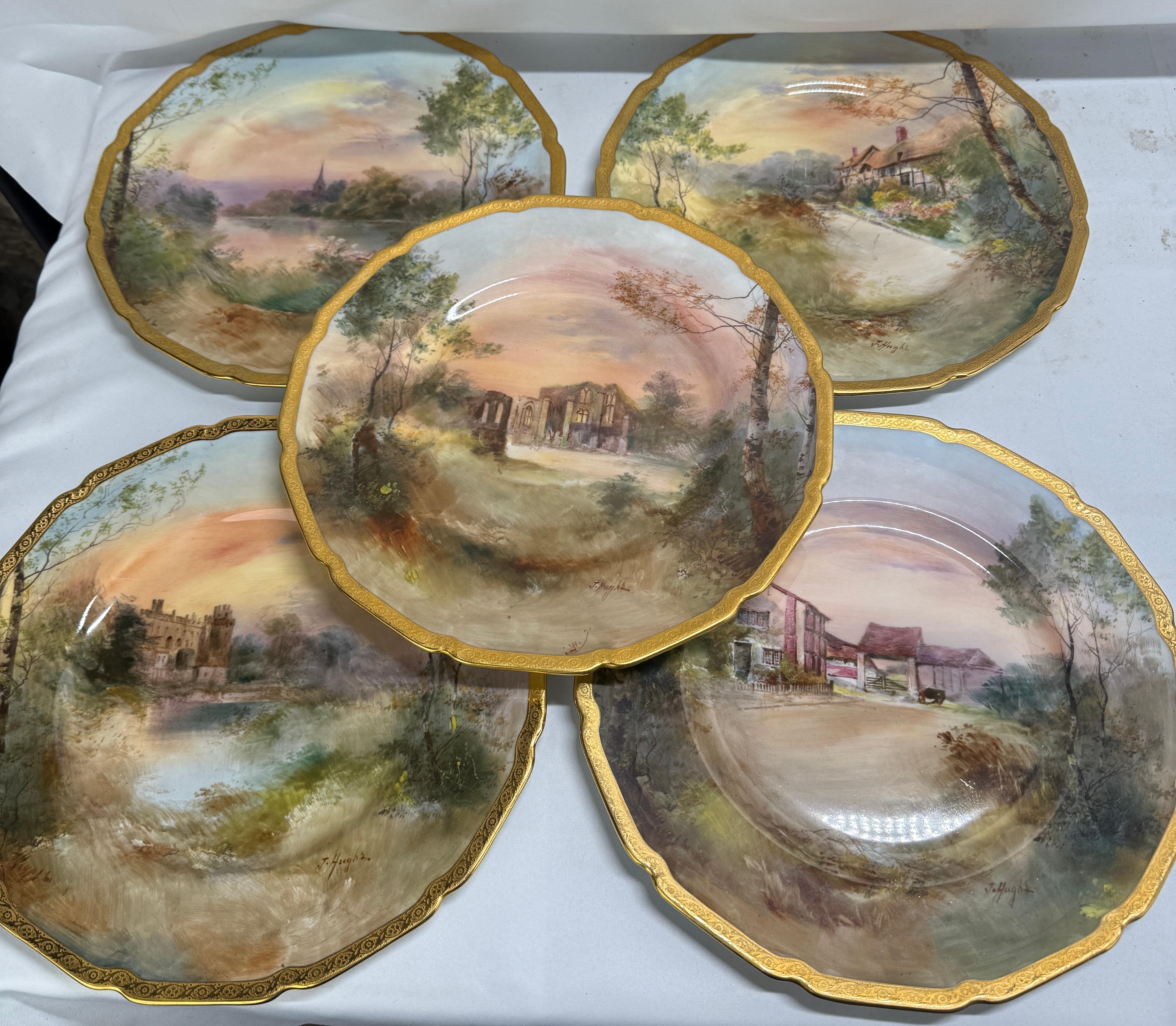 12 Royal Doulton “Shakespeare’s Country” Cabinet Plates by J. Hughs C. 1902-22 For Sale 6
